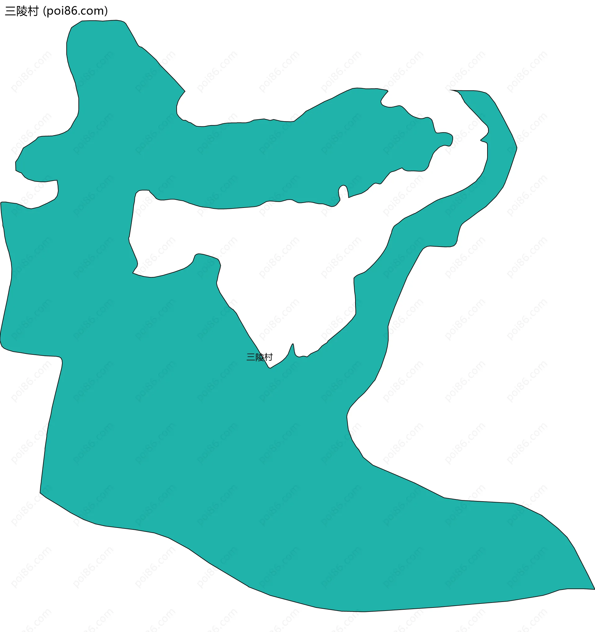 三陵村边界地图