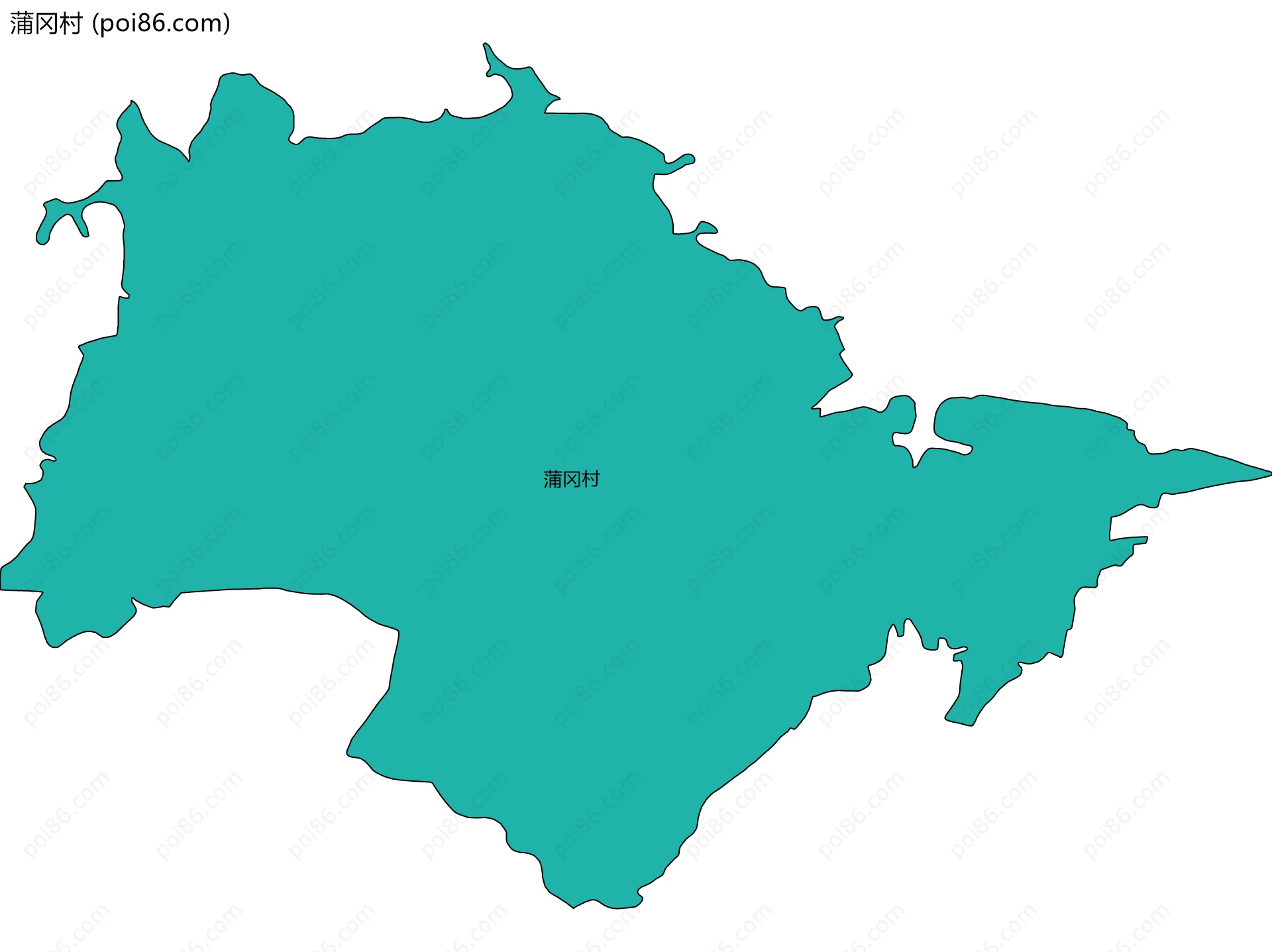 蒲冈村边界地图