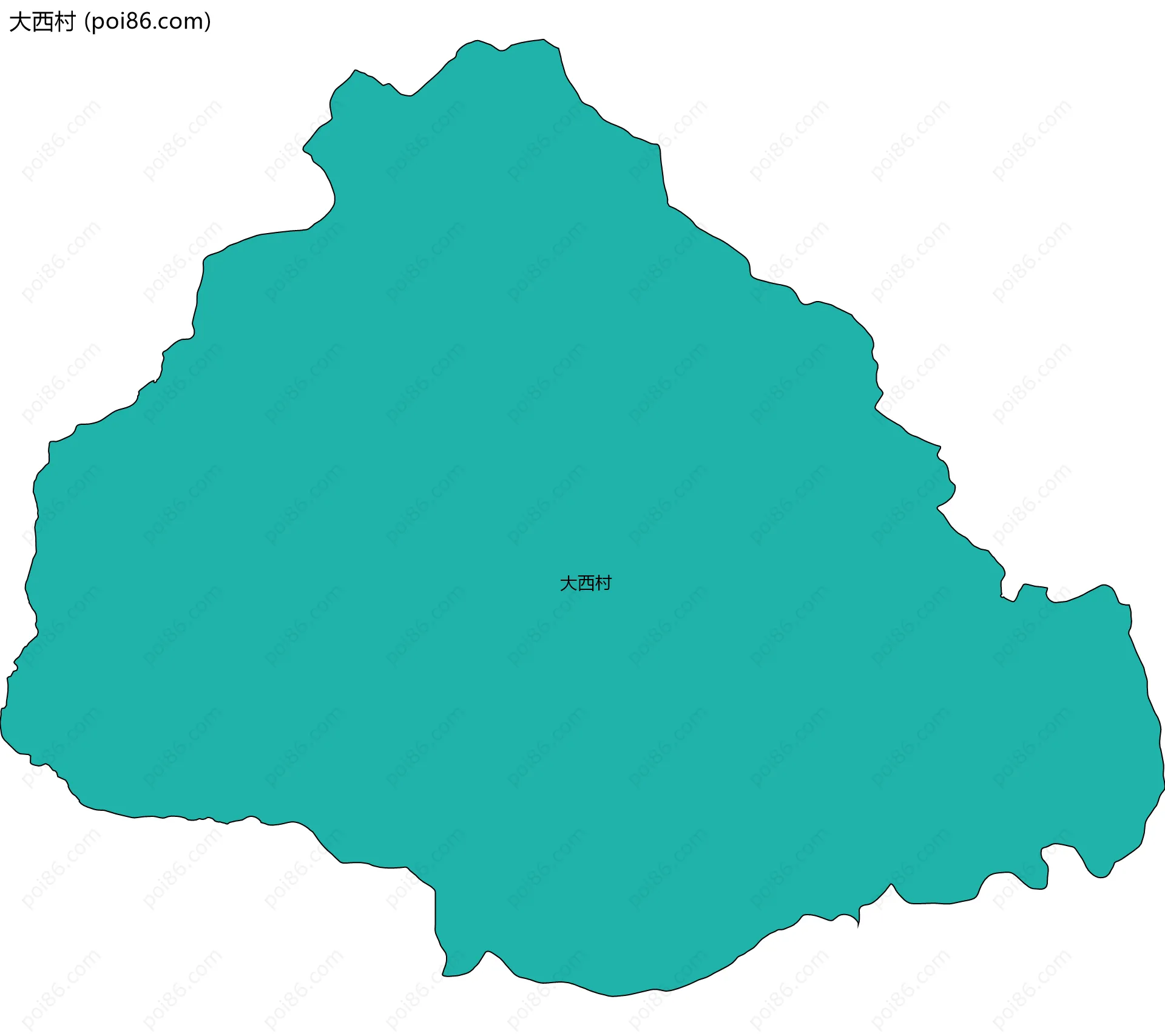 大西村边界地图