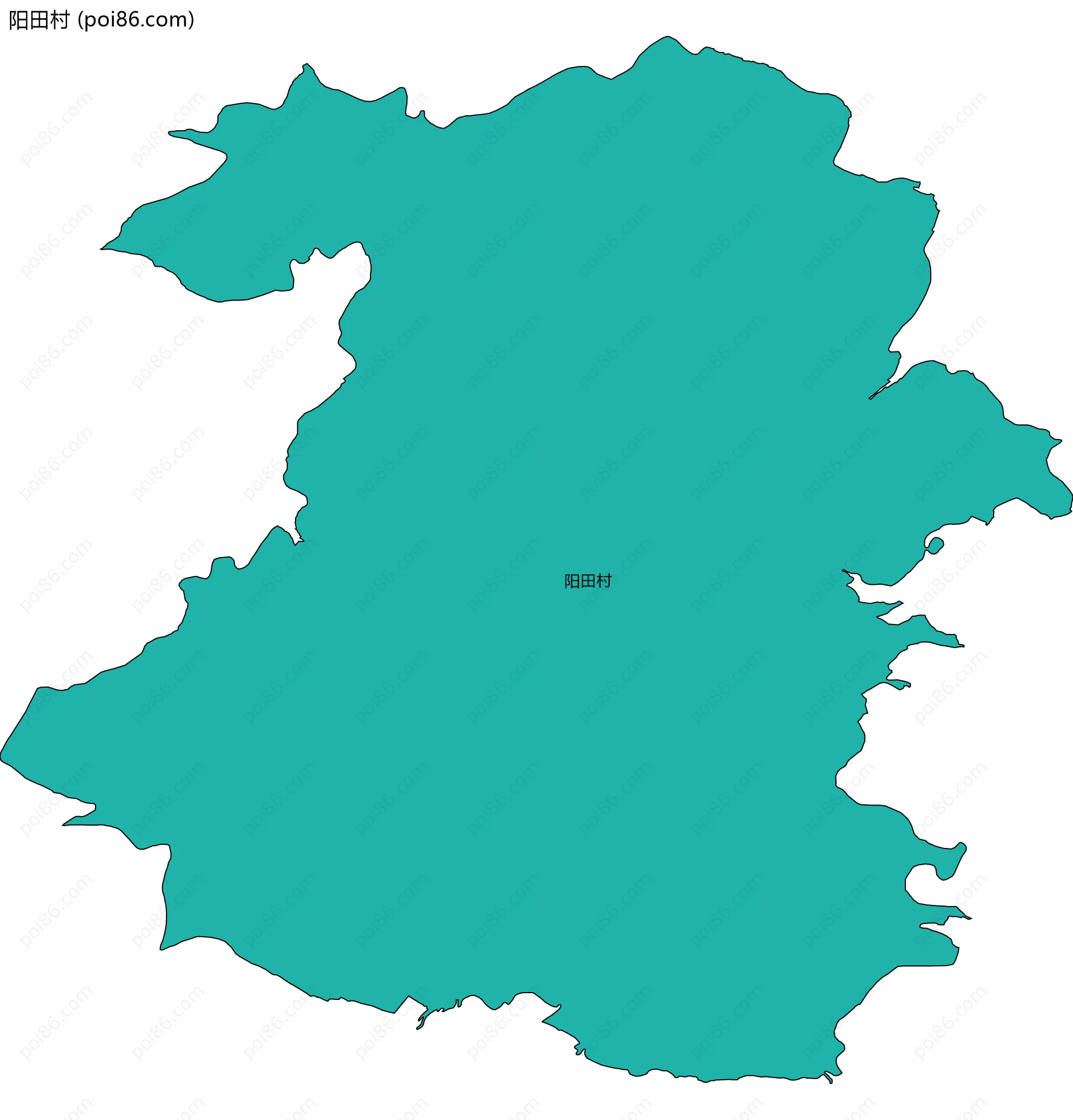 阳田村边界地图