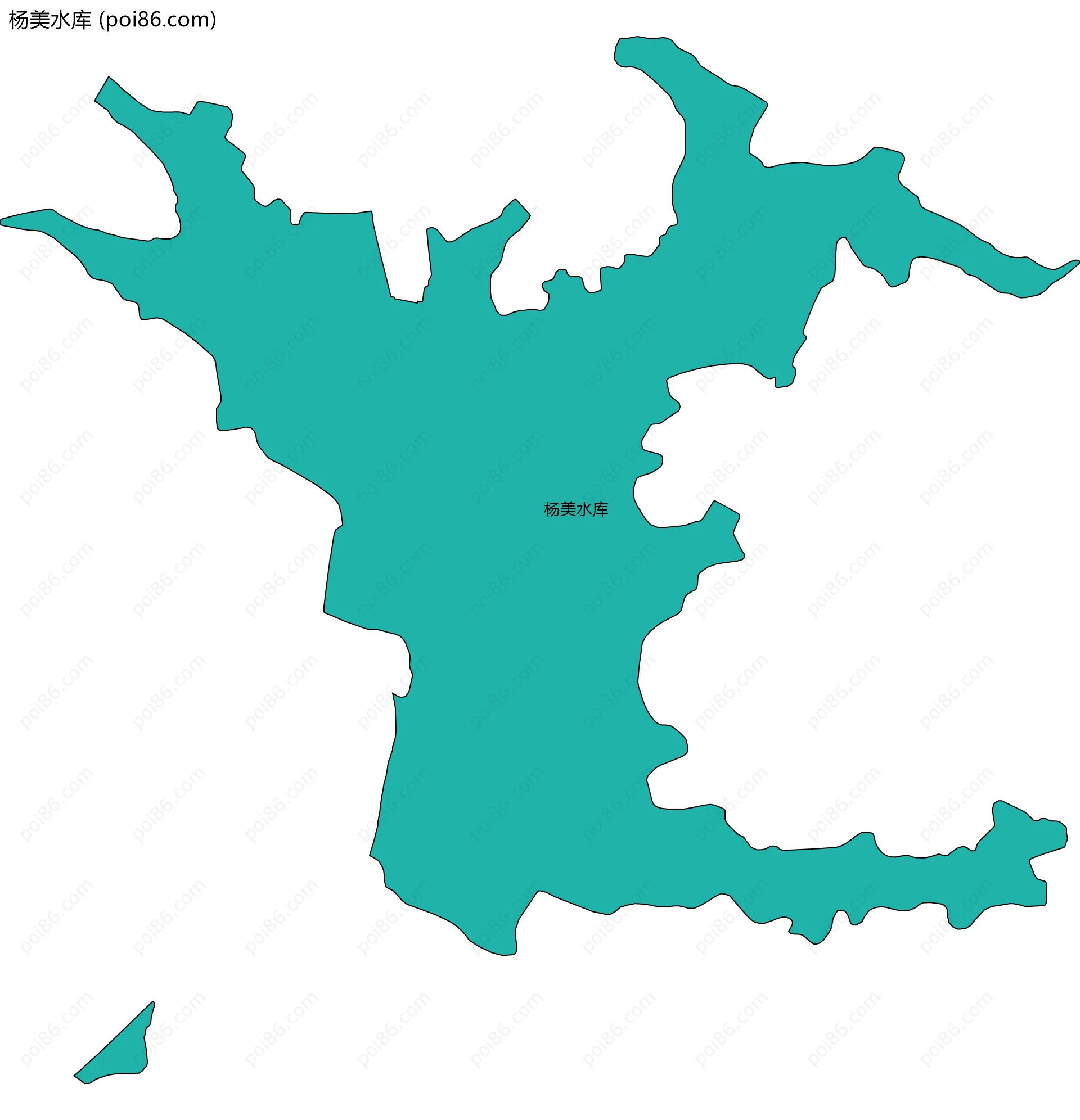 杨美水库边界地图