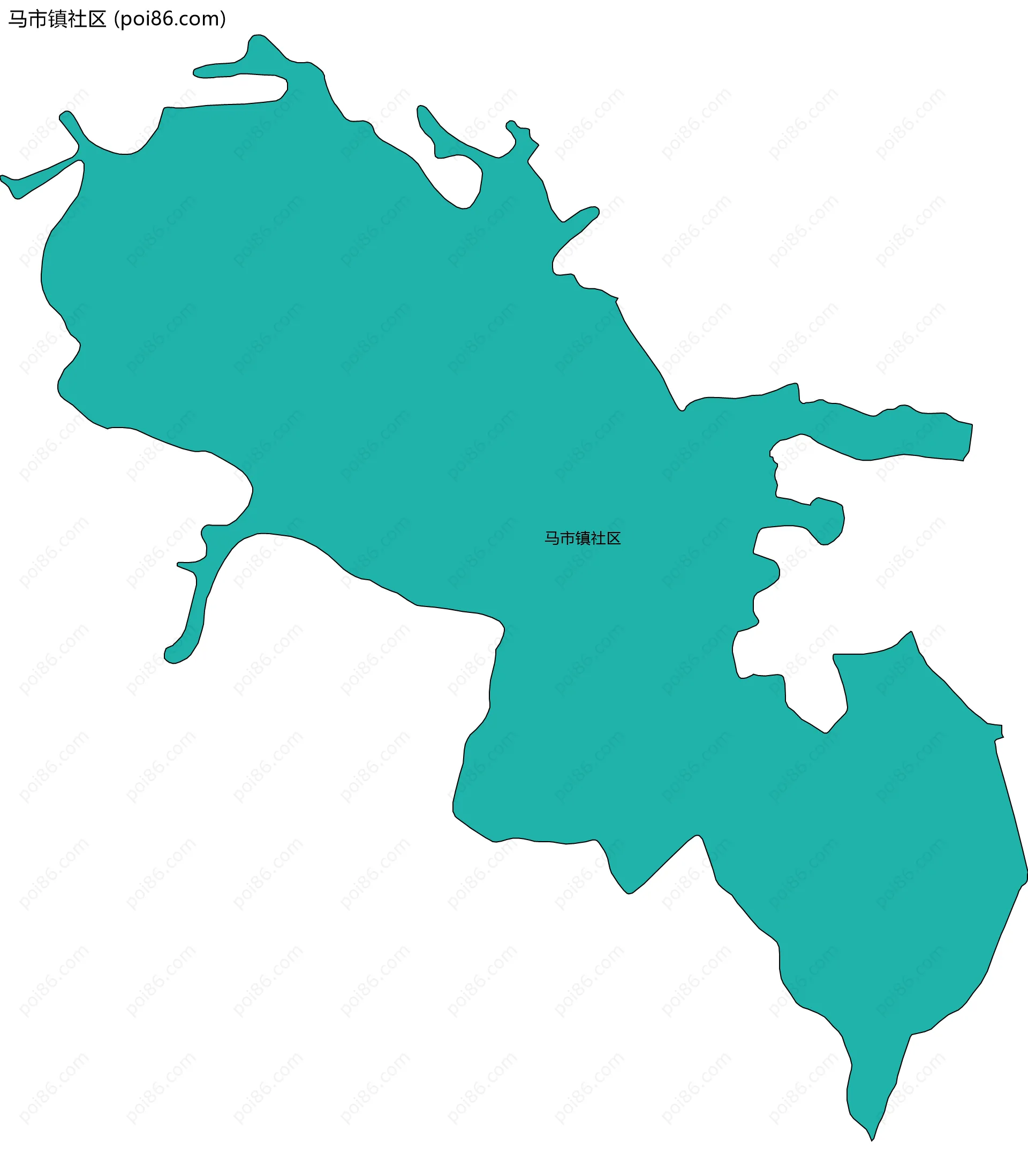 马市镇社区边界地图