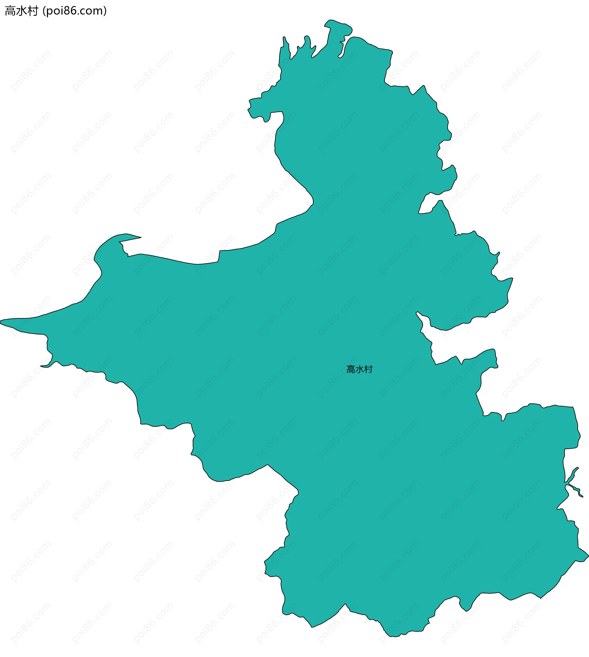 高水村边界地图