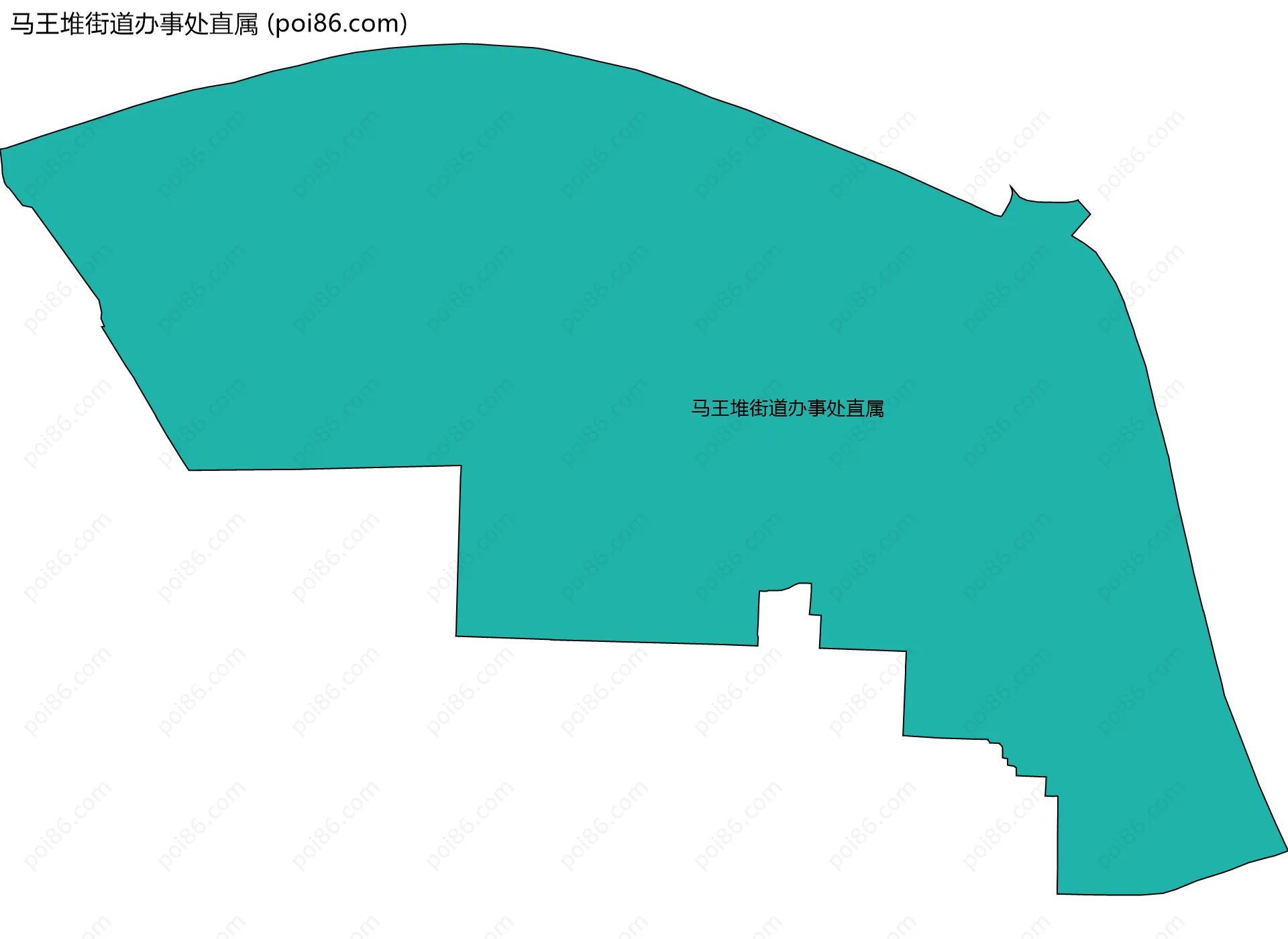 马王堆街道办事处直属边界地图
