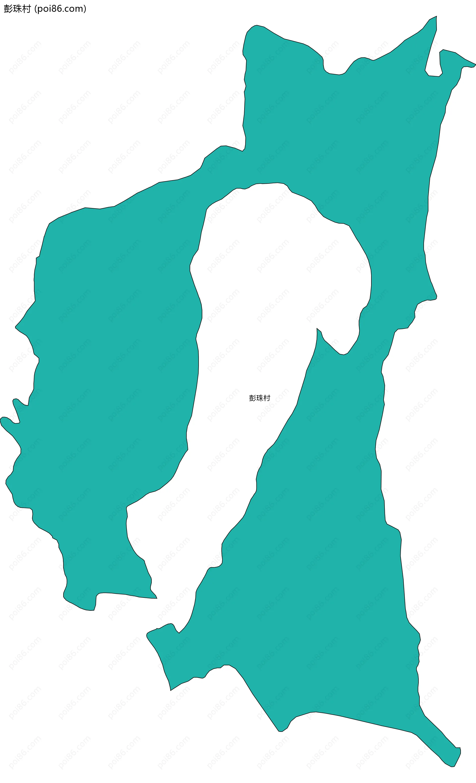 彭珠村边界地图