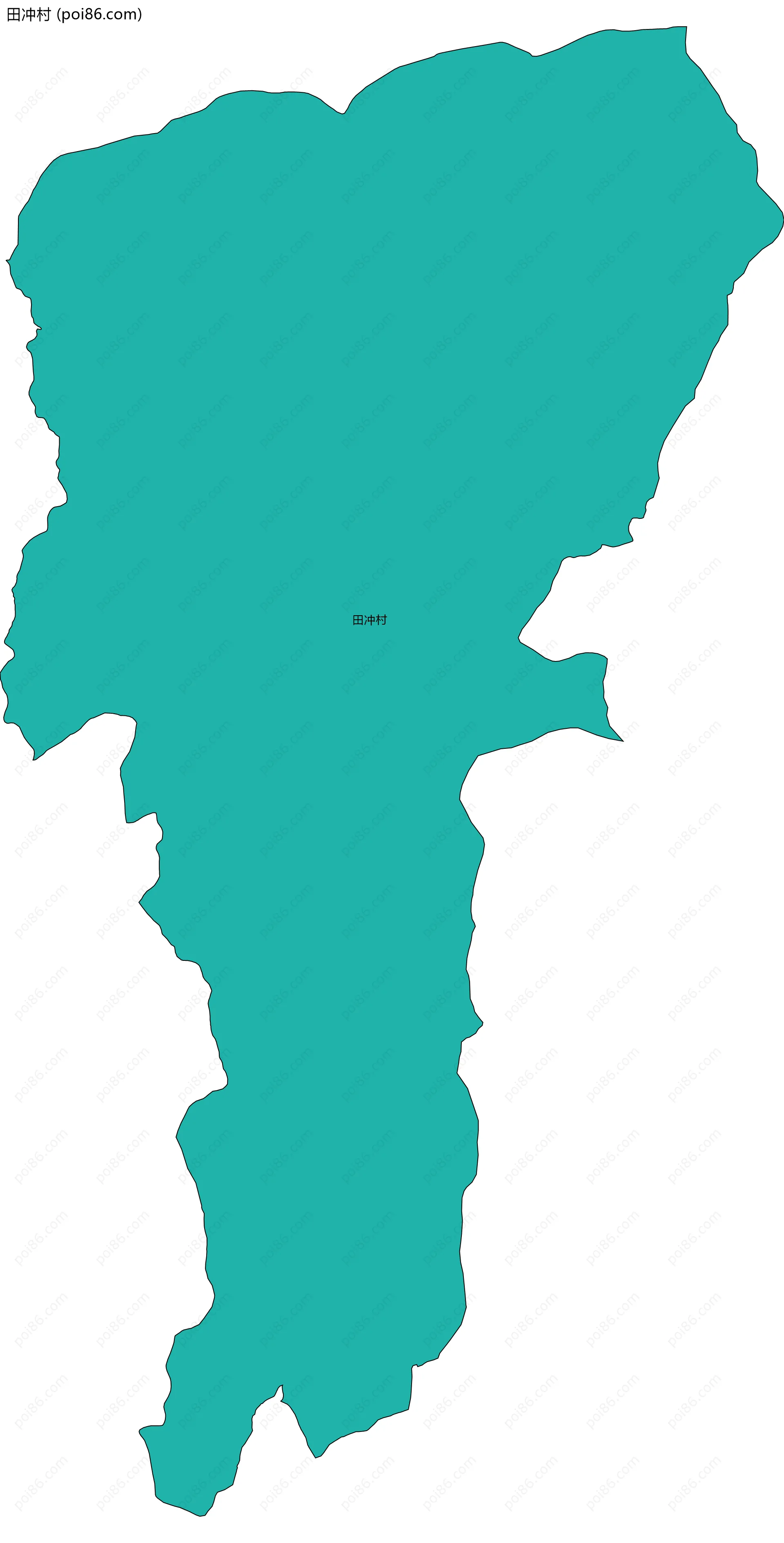 田冲村边界地图