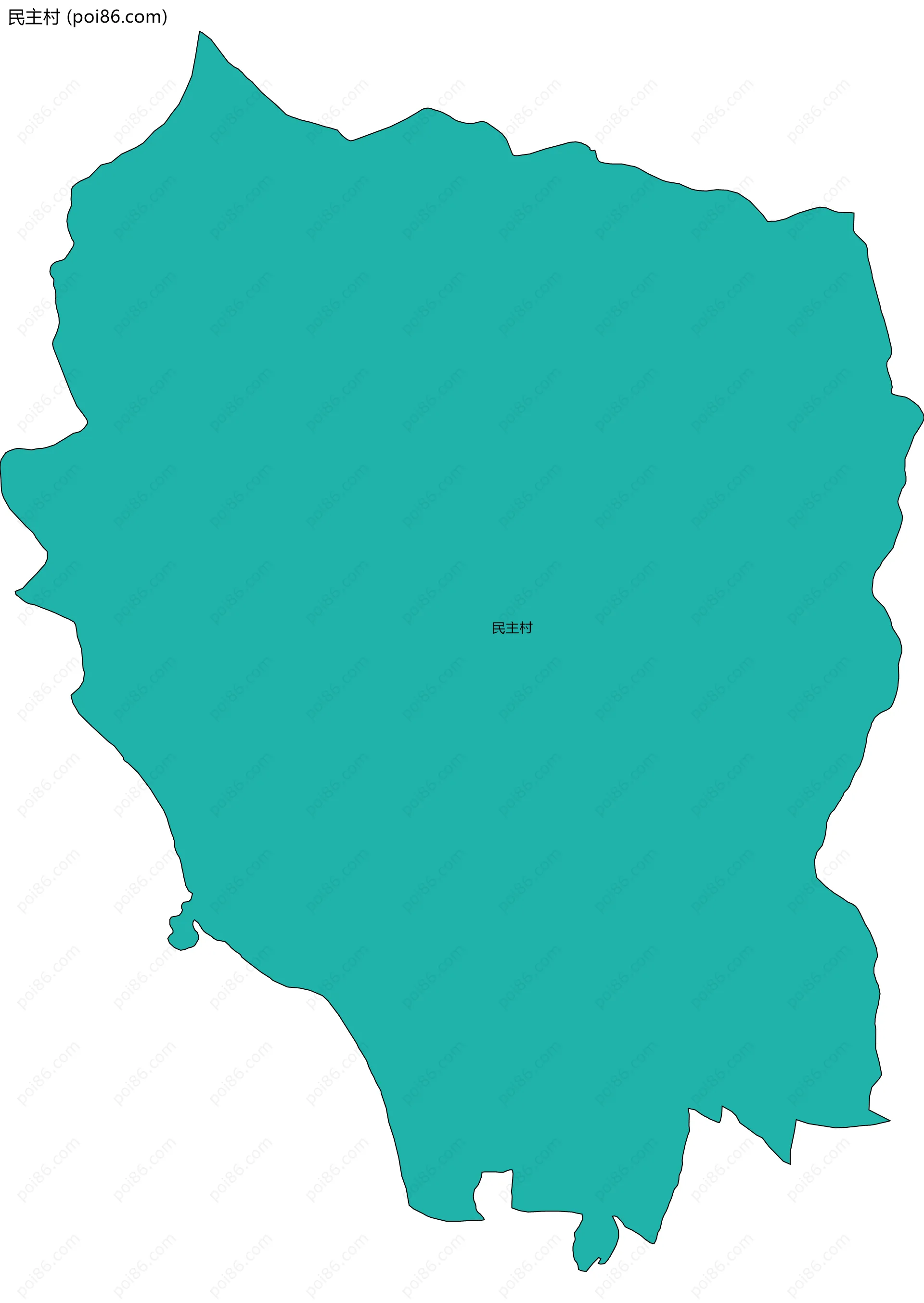 民主村边界地图