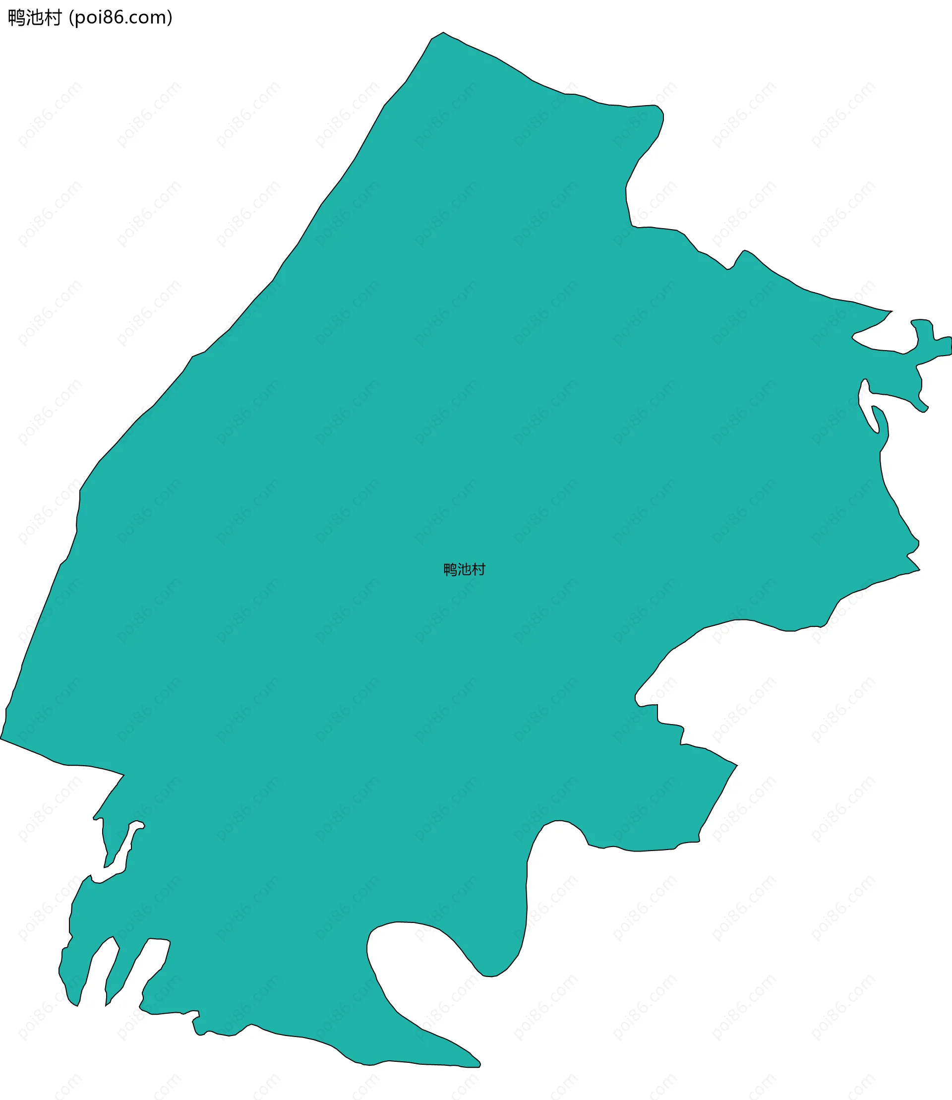 鸭池村边界地图