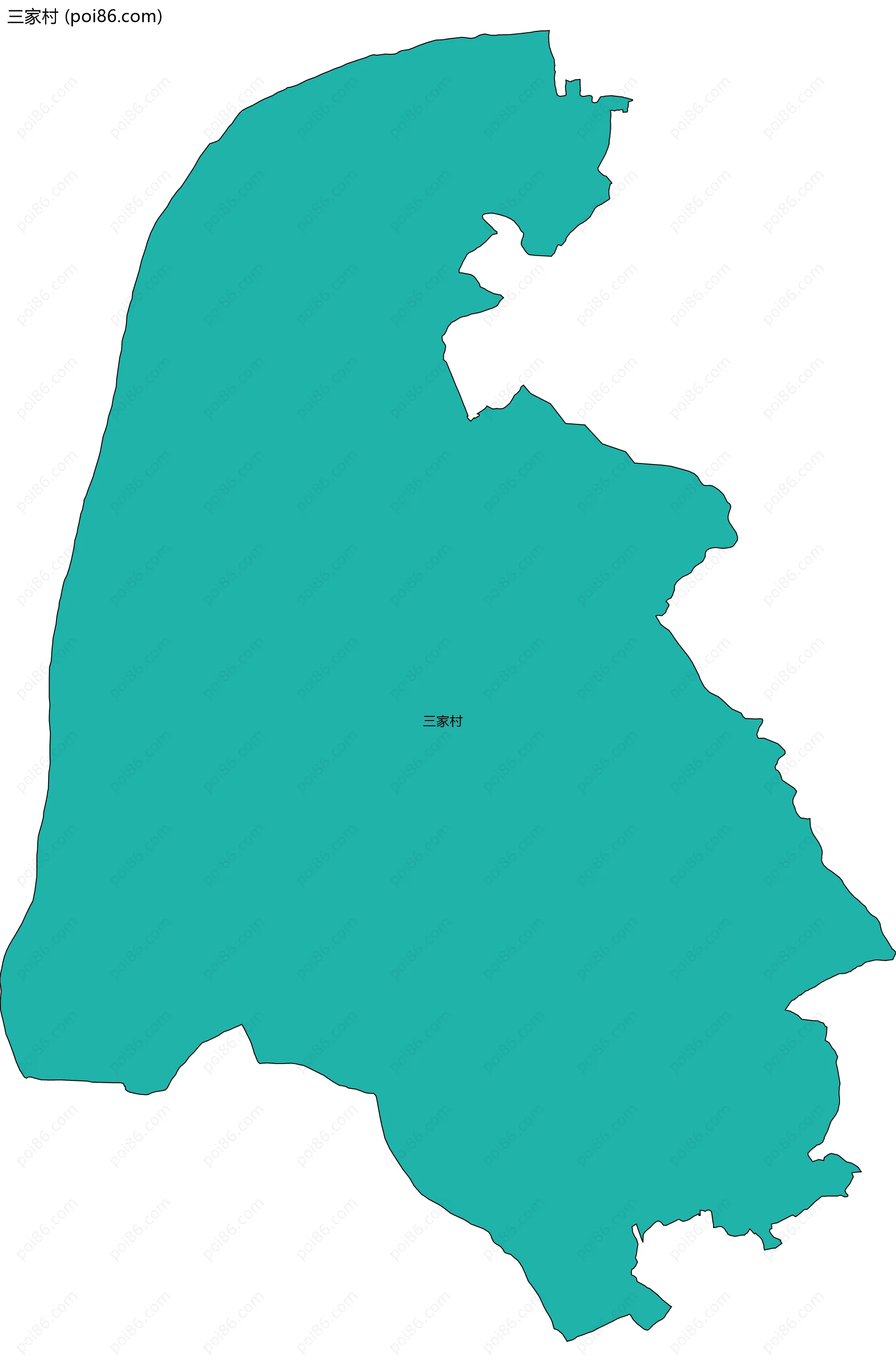 三家村边界地图