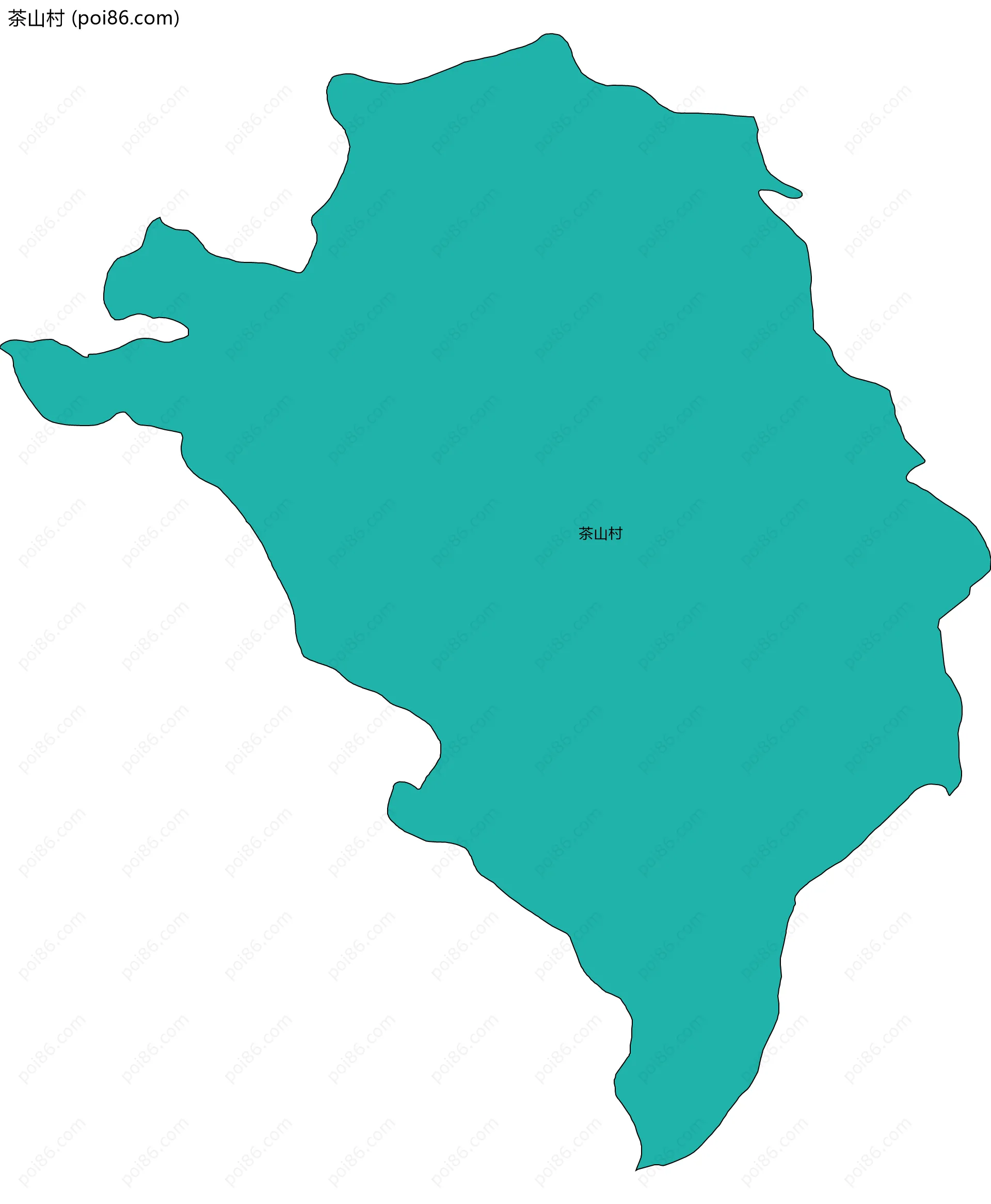 茶山村边界地图