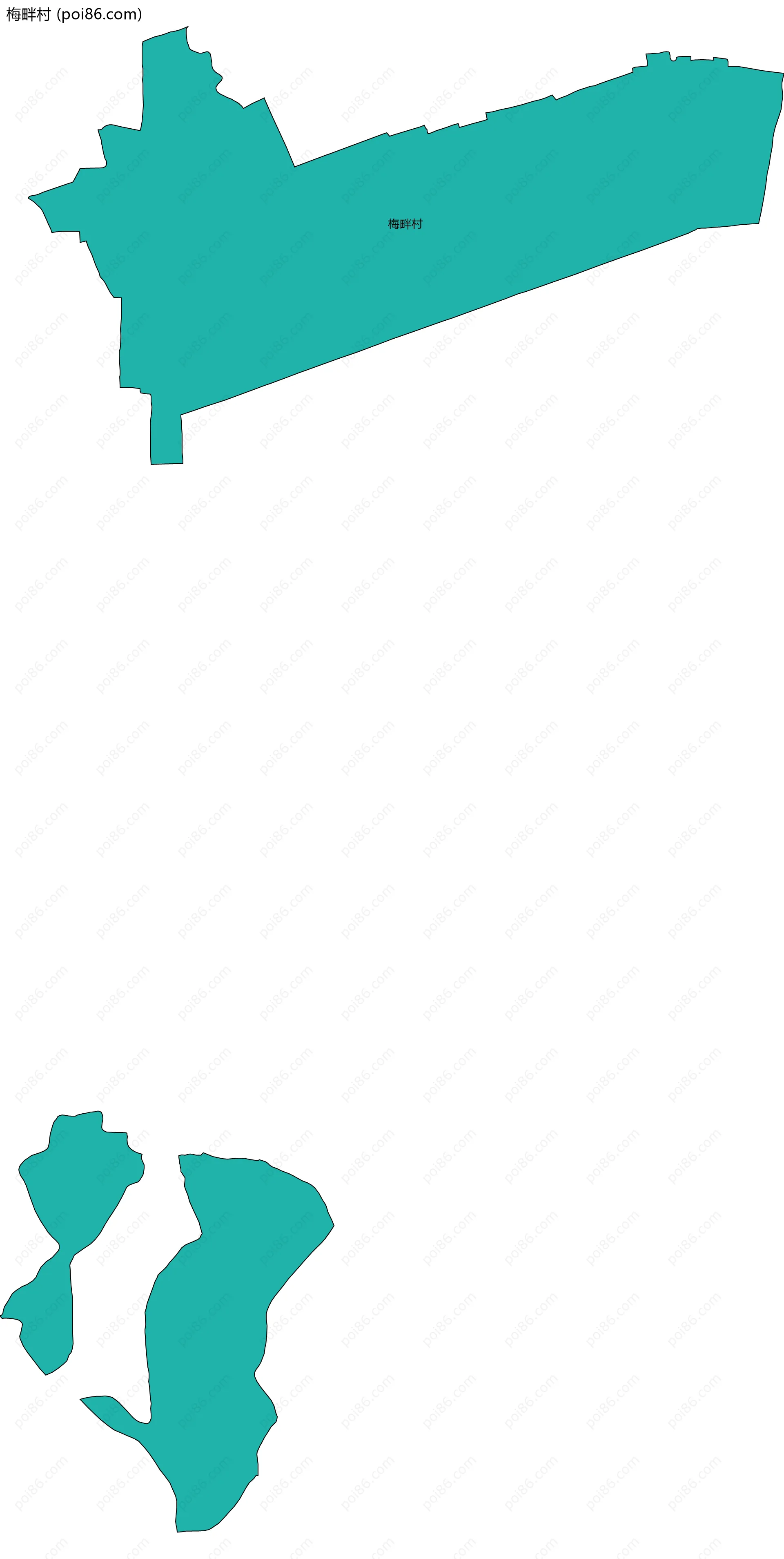 梅畔村边界地图
