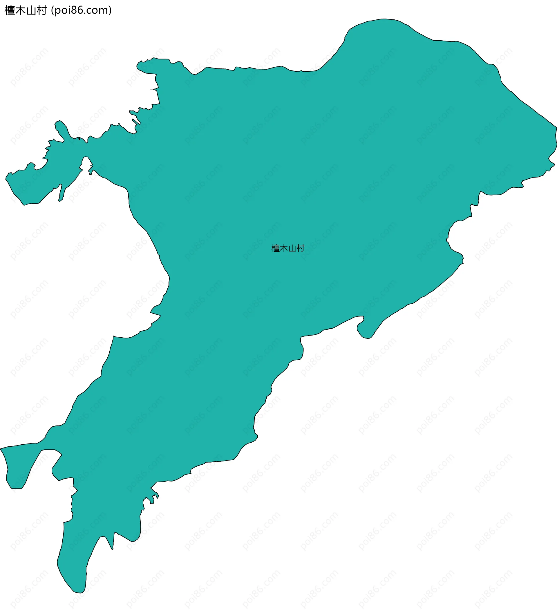 檀木山村边界地图