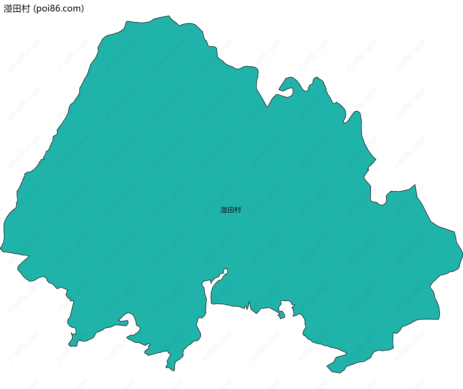 湴田村边界地图