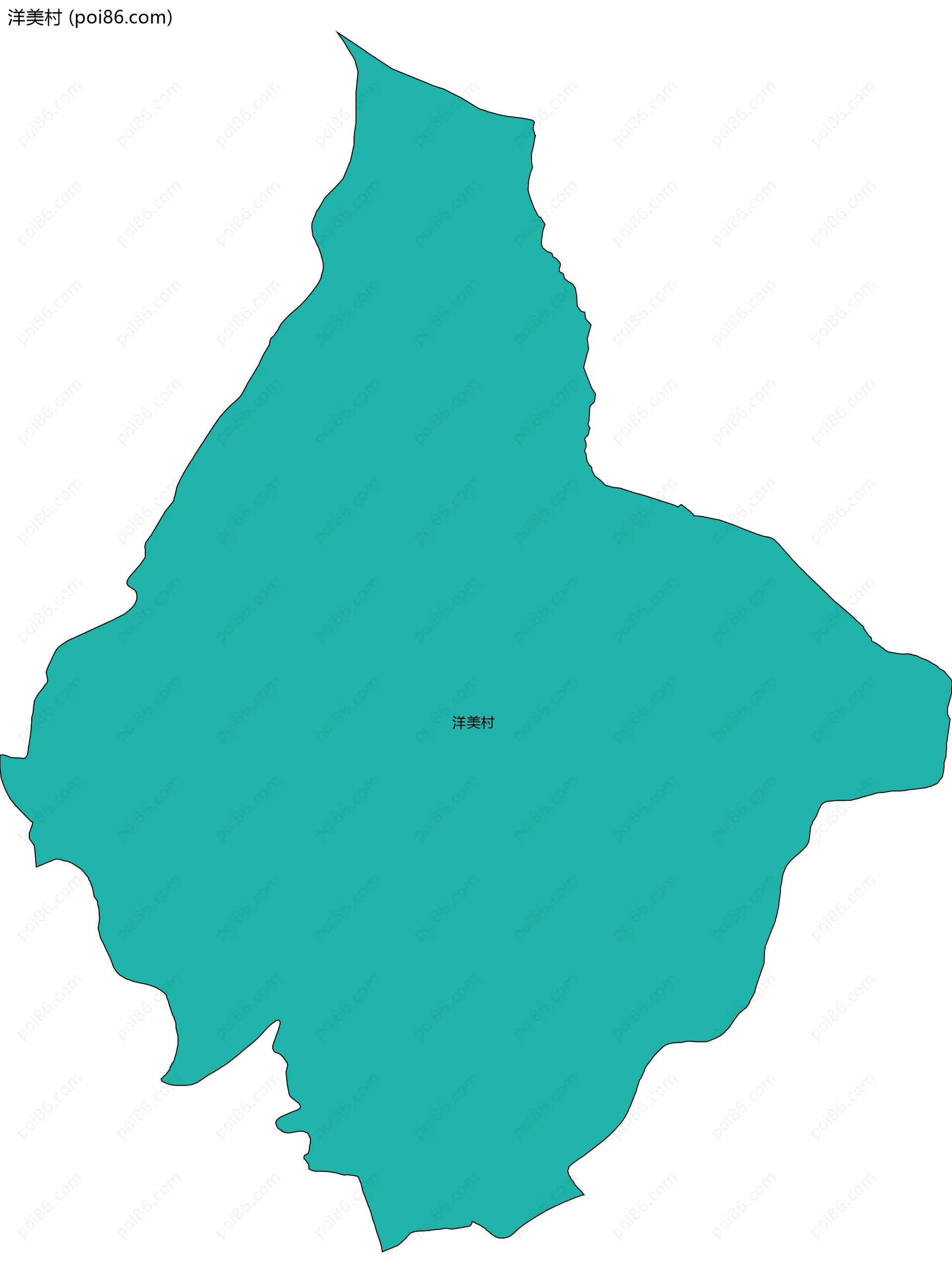 洋美村边界地图