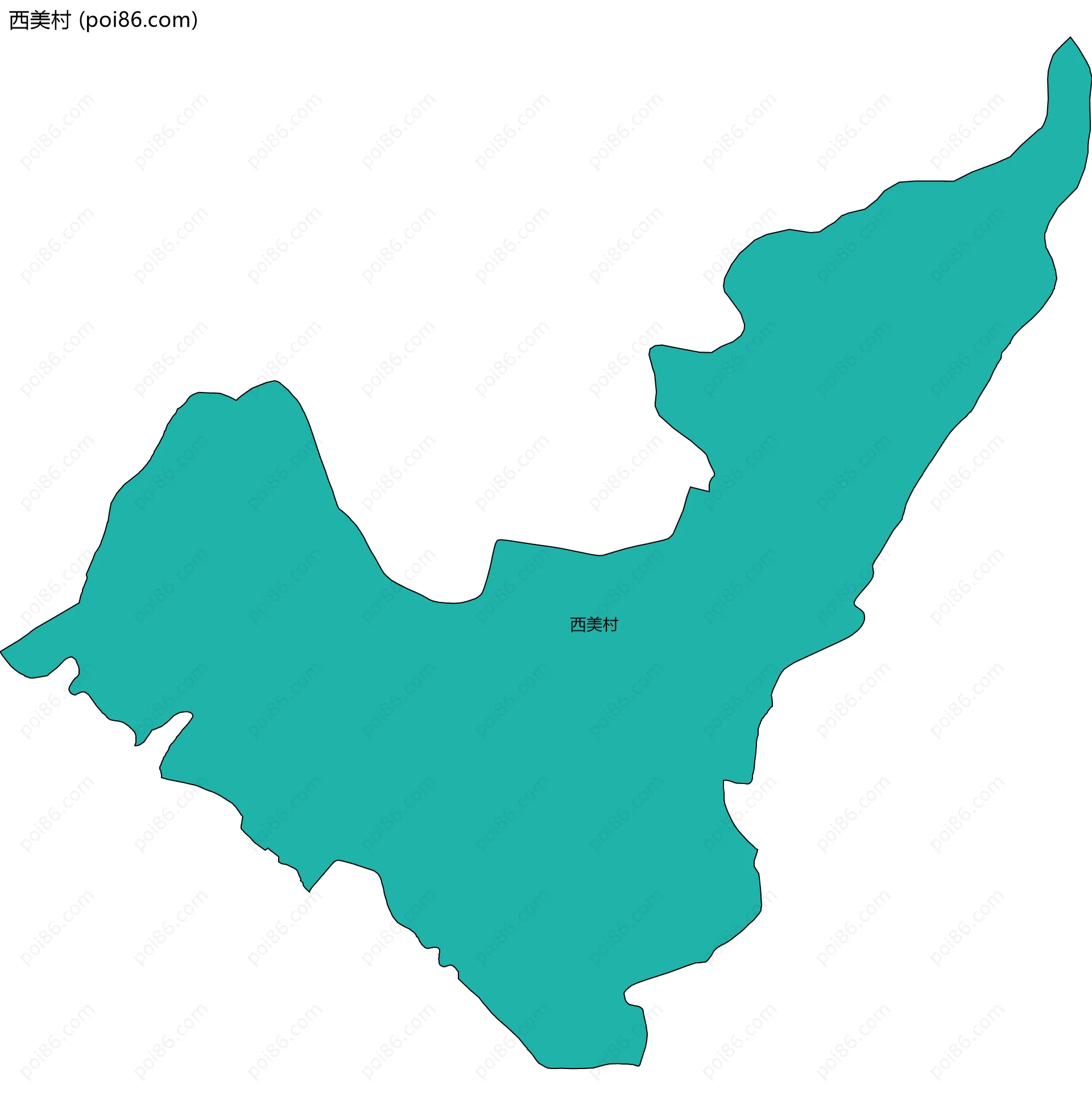 西美村边界地图