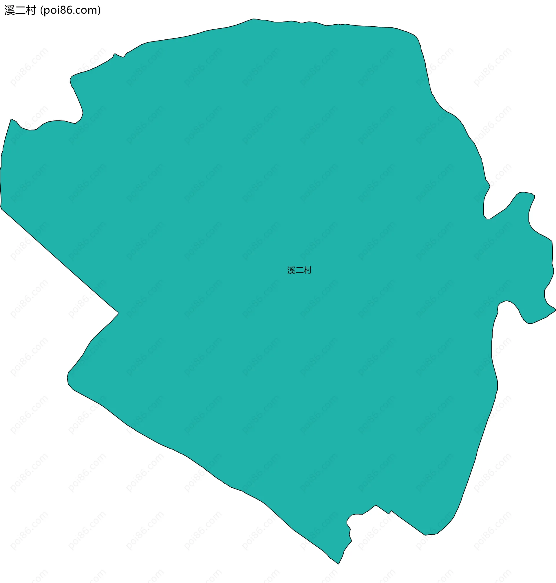 溪二村边界地图