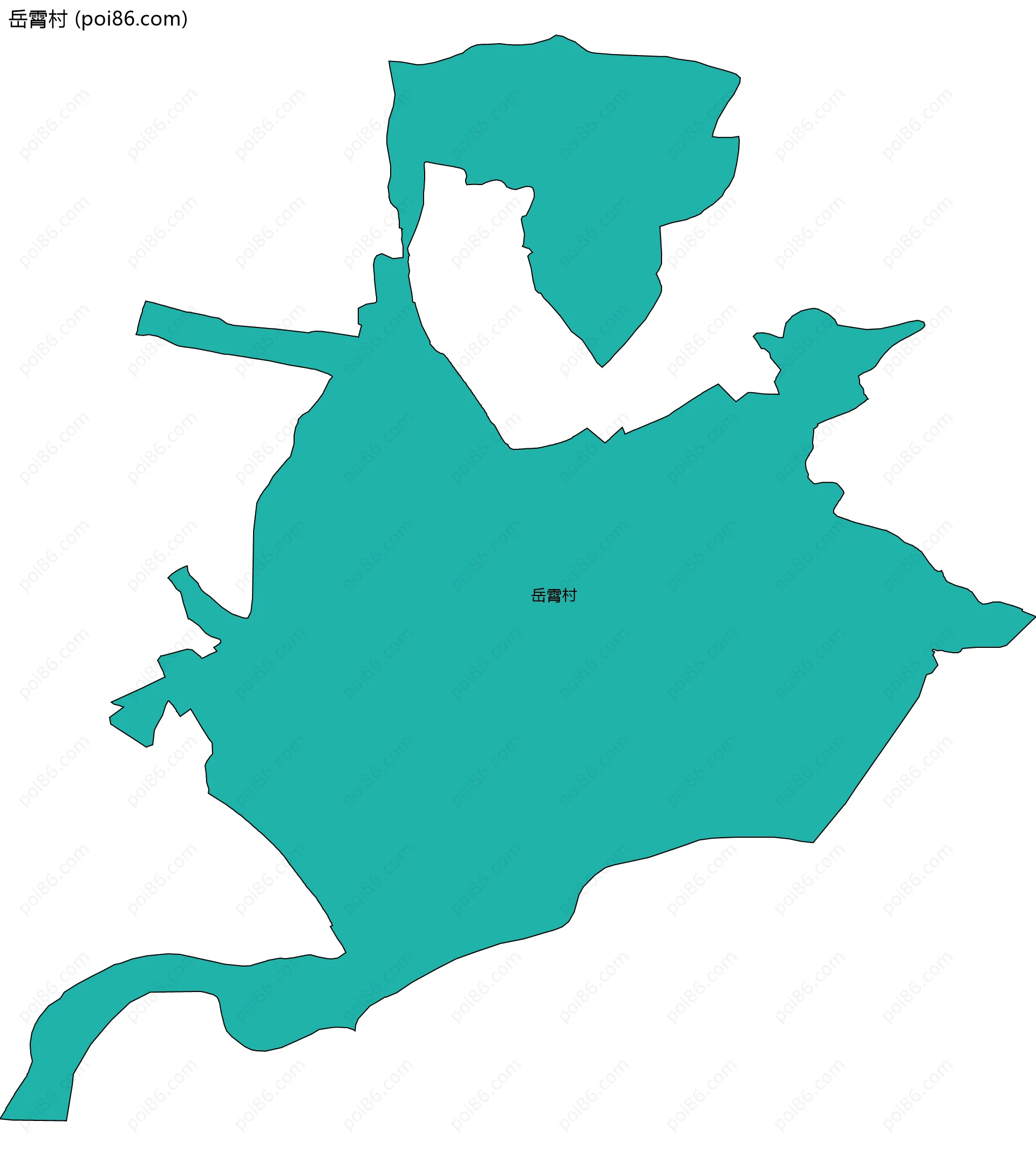 岳霄村边界地图