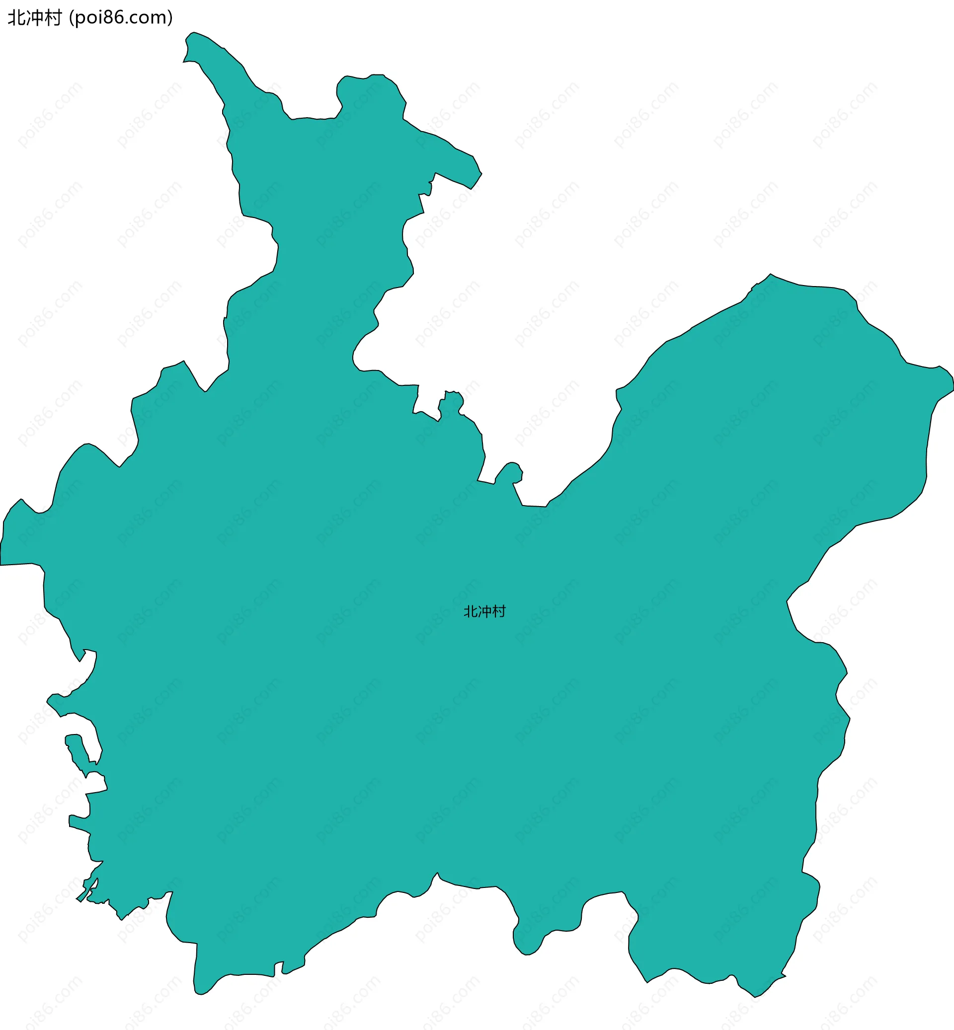 北冲村边界地图