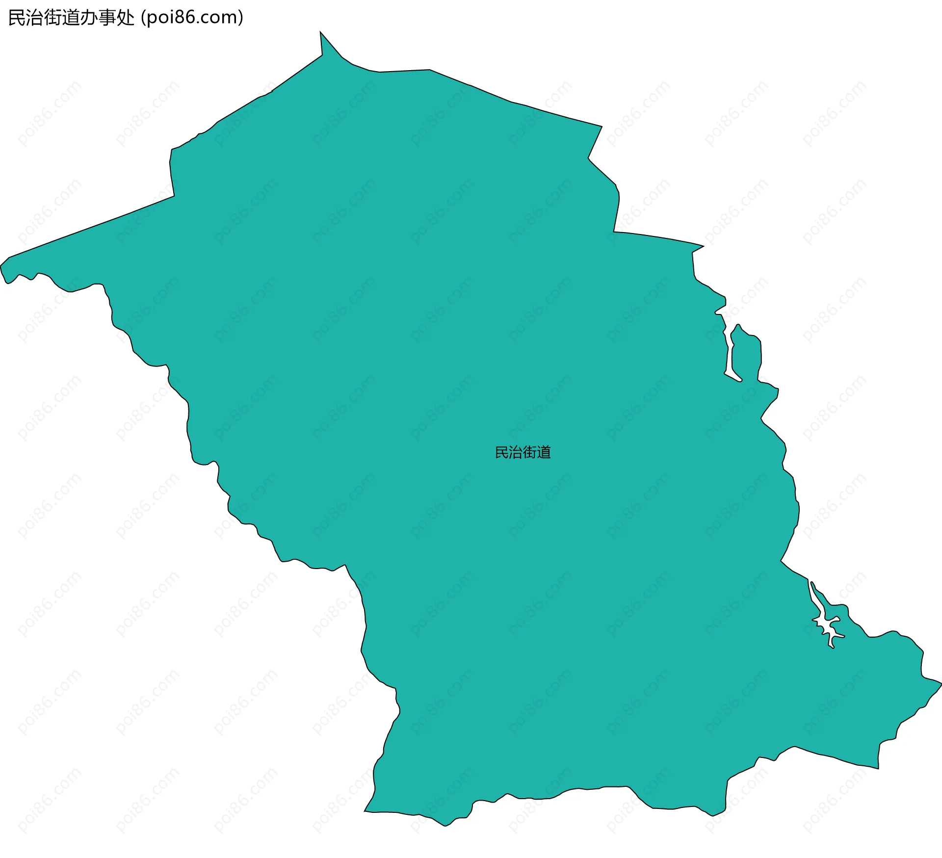 民治街道办事处边界地图(五级行政区划)