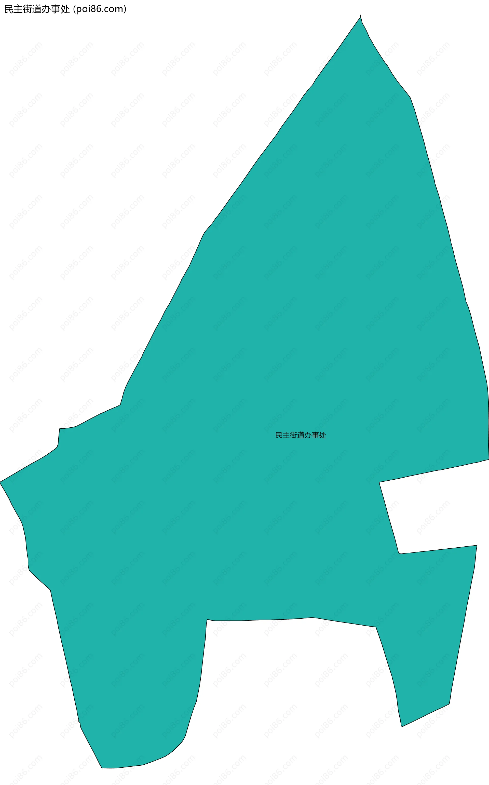 民主街道办事处边界地图