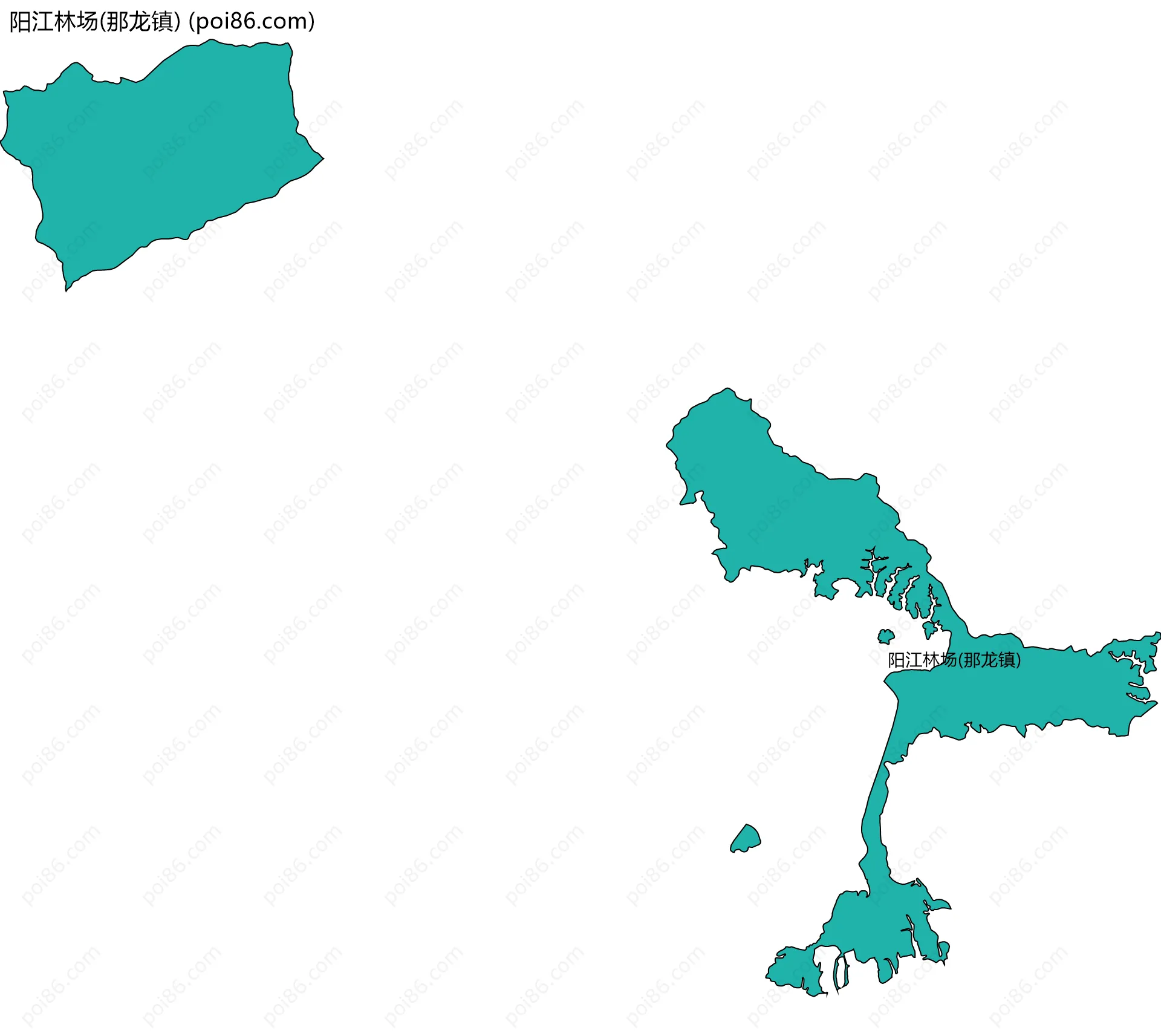 阳江林场(那龙镇)边界地图
