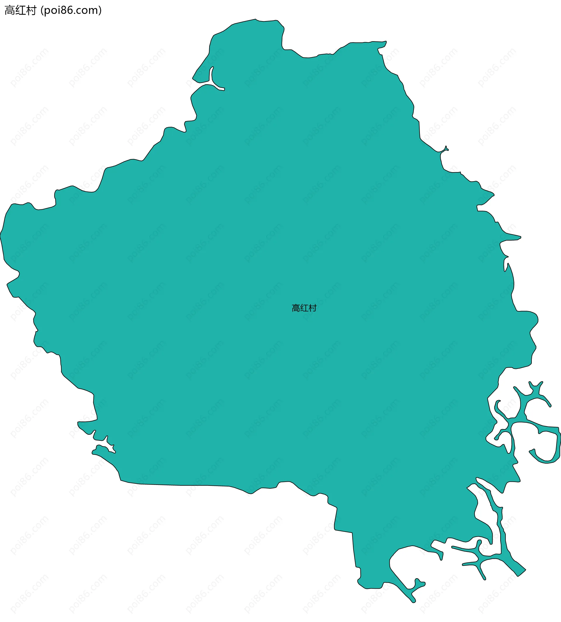 高红村边界地图