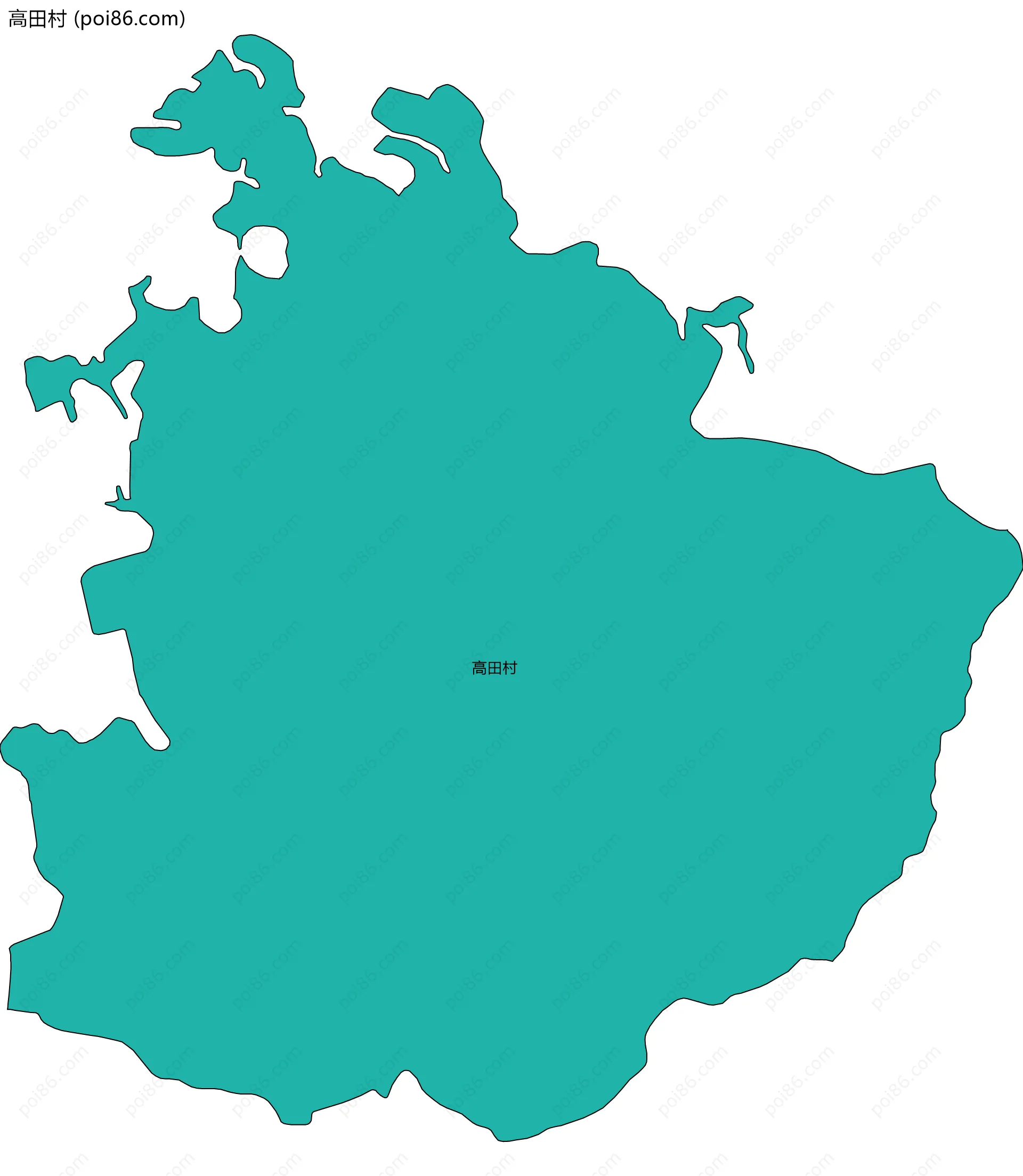 高田村边界地图