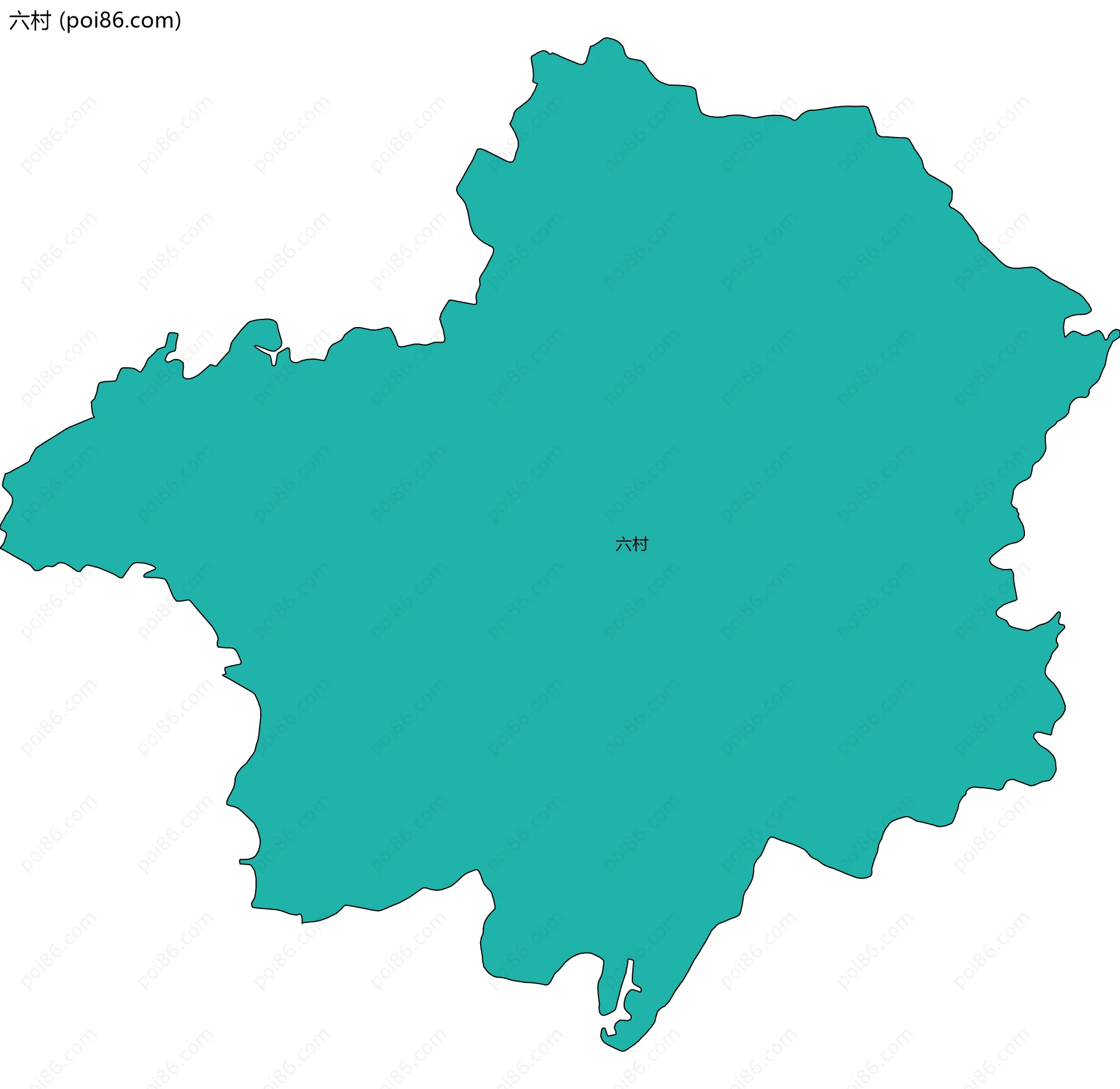六村边界地图