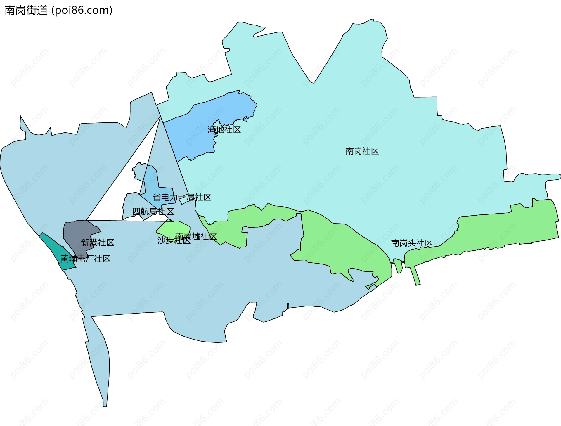 南岗街道边界地图(五级行政区划)