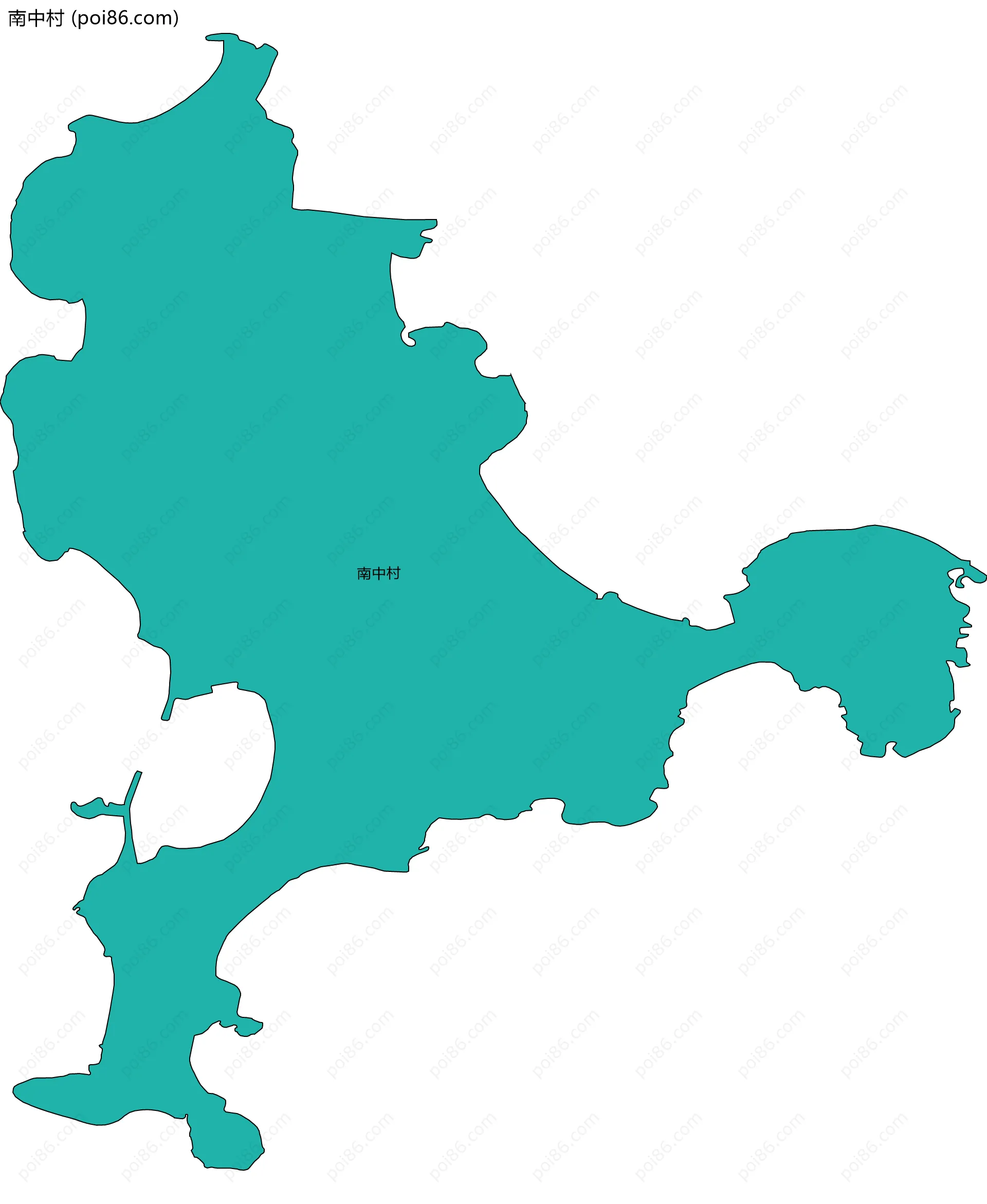 南中村边界地图