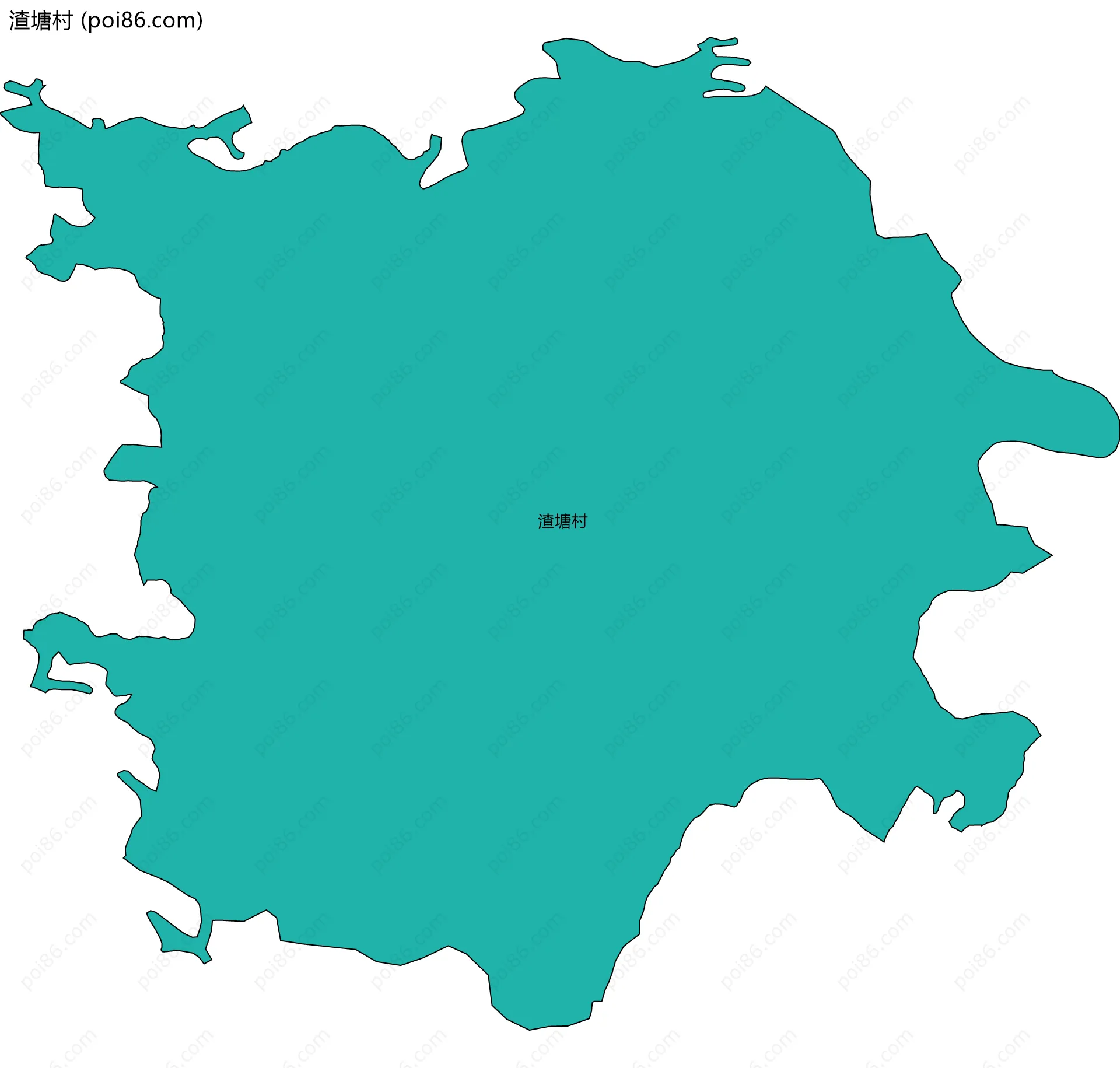 渣塘村边界地图