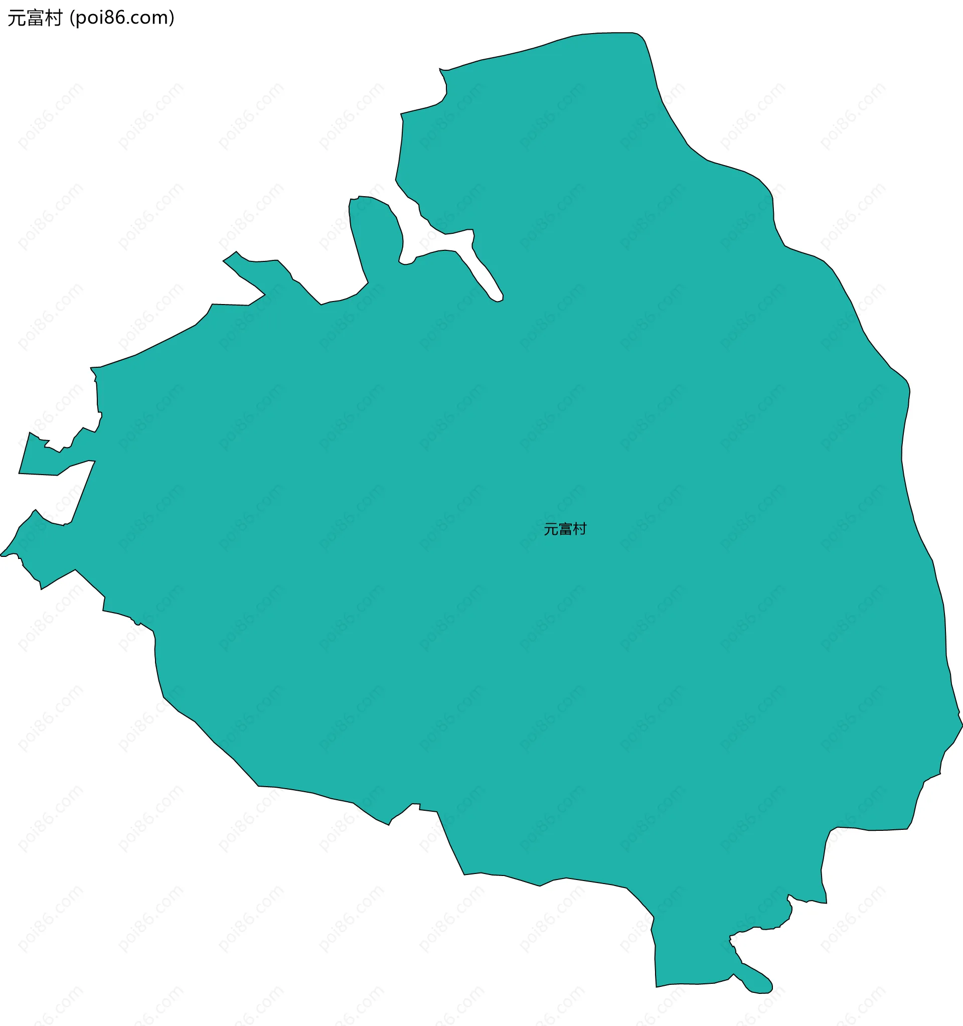 元富村边界地图