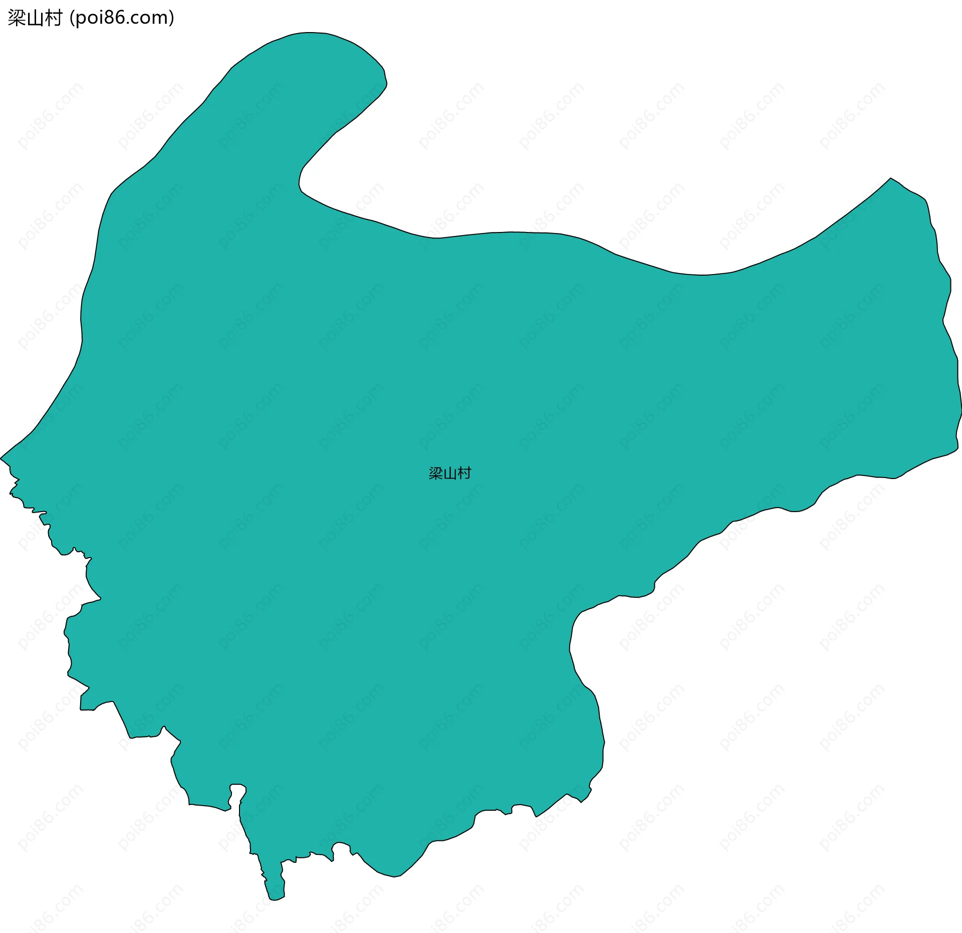 梁山村边界地图