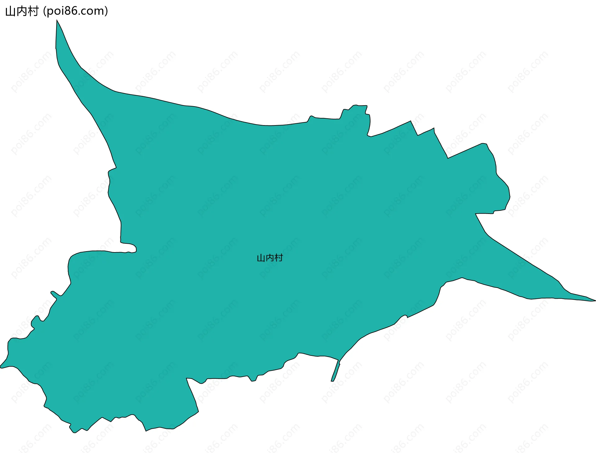 山内村边界地图