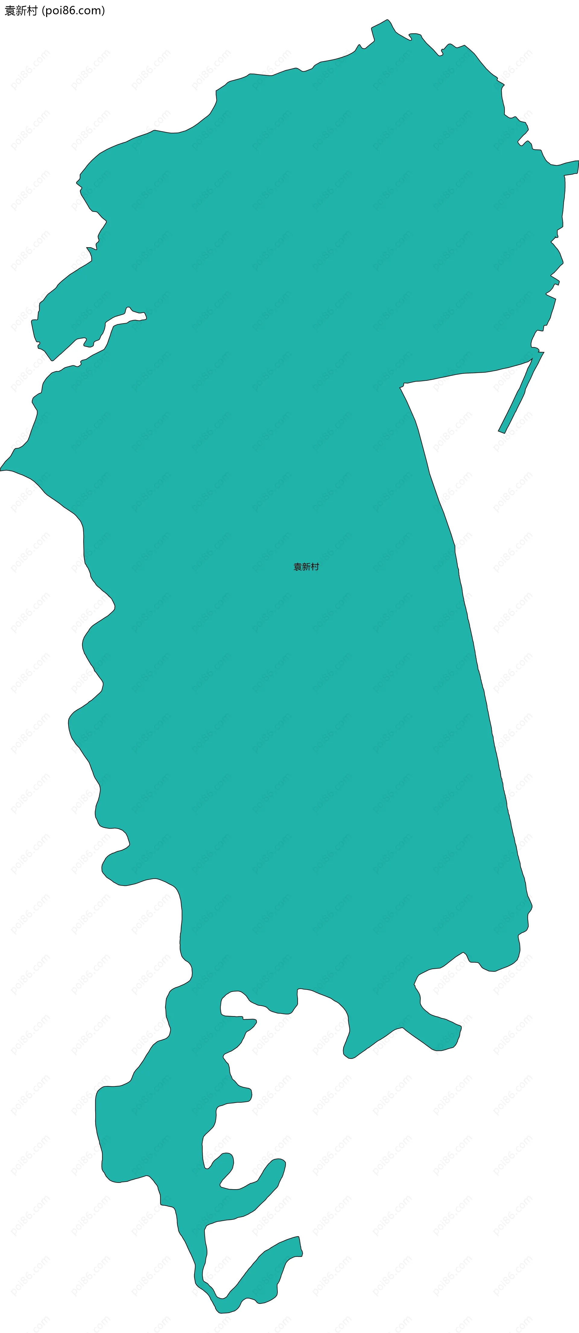 袁新村边界地图