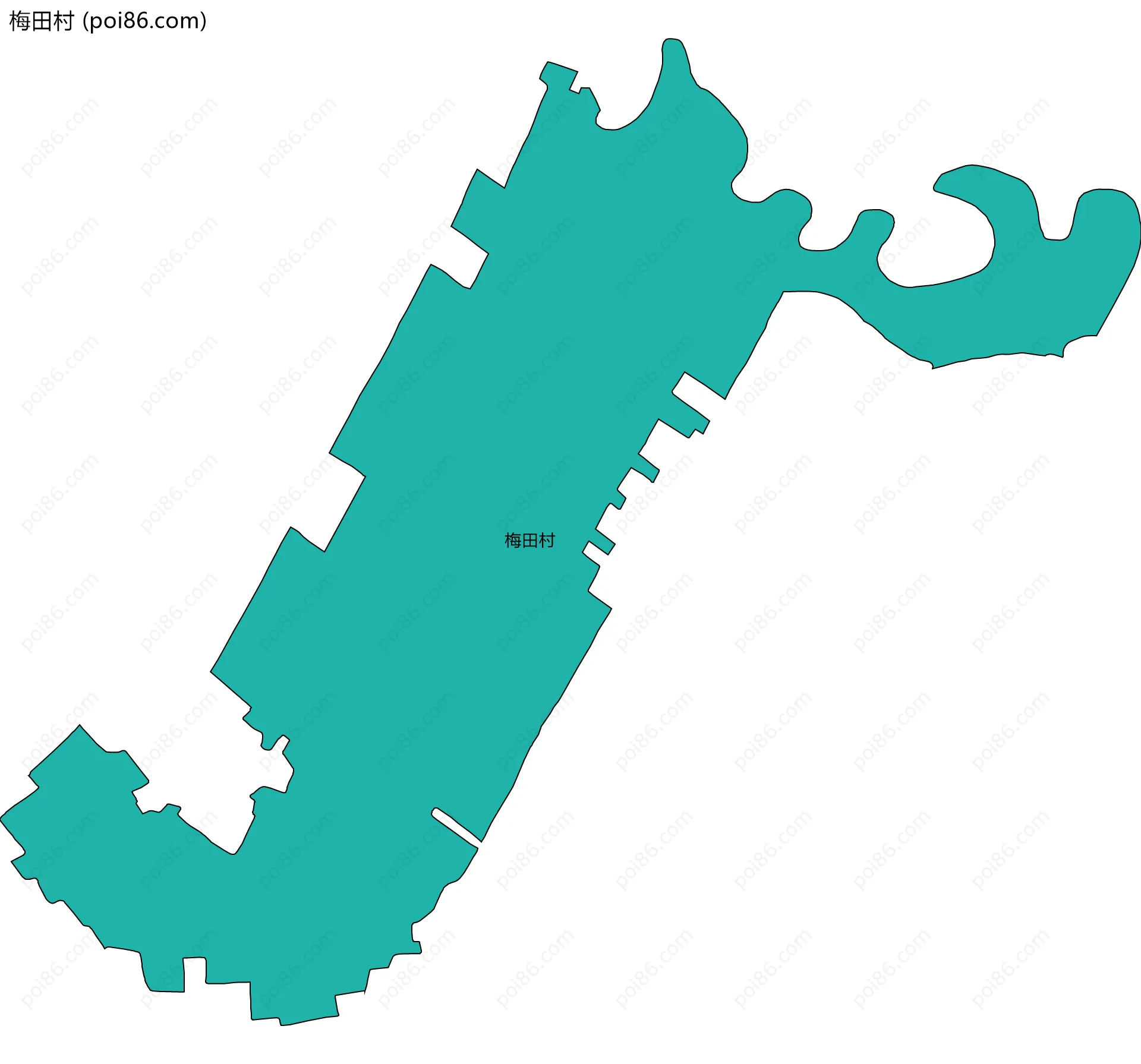 梅田村边界地图