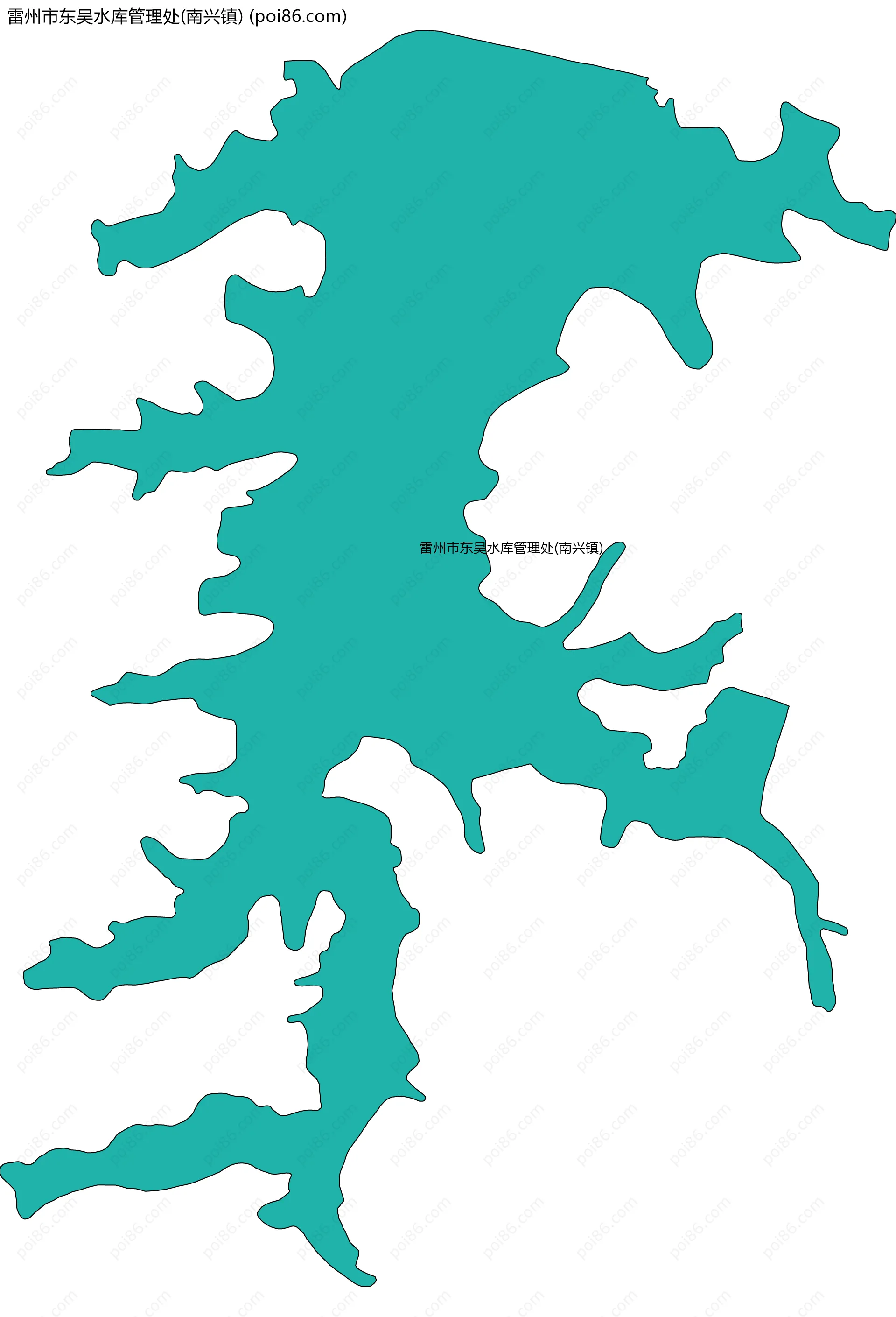 雷州市东吴水库管理处(南兴镇)边界地图