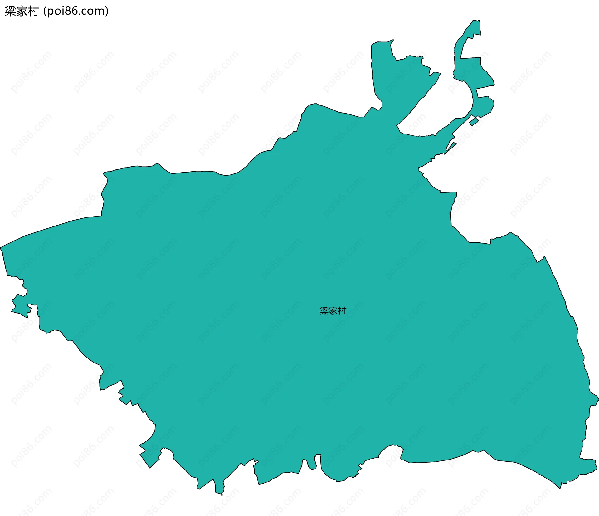 梁家村边界地图
