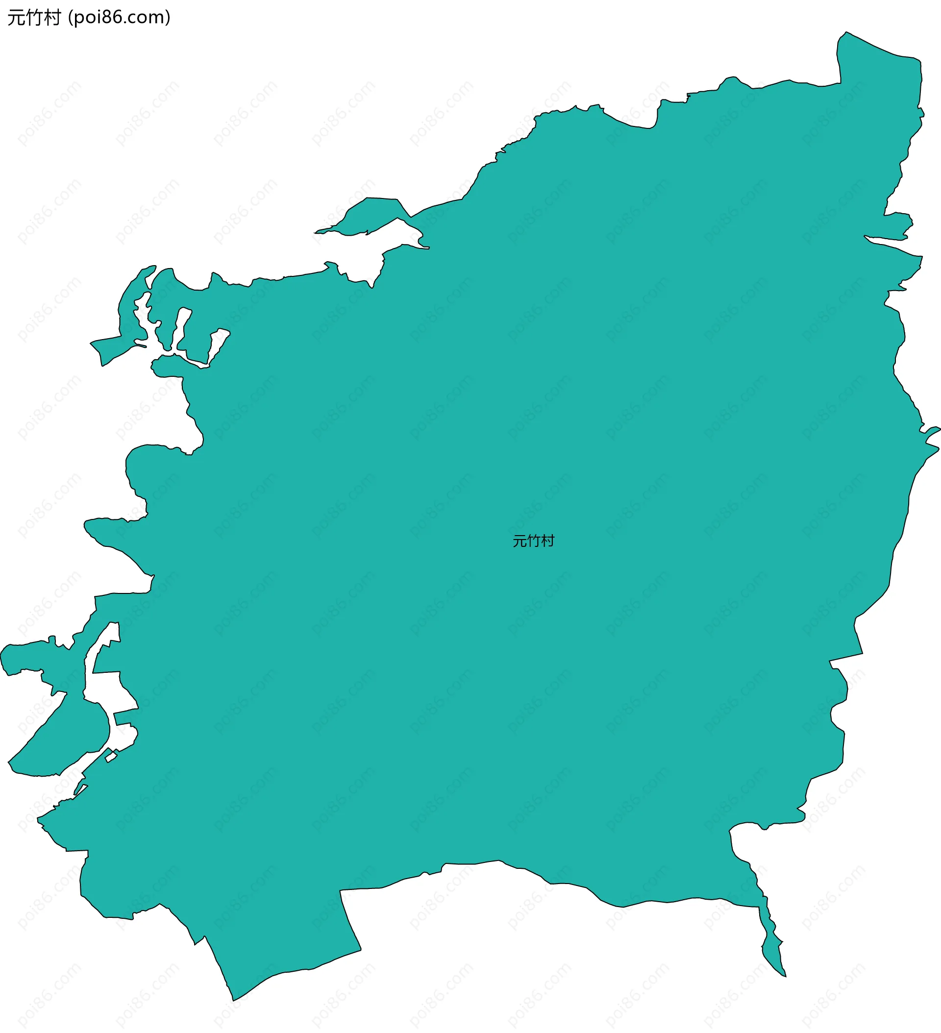元竹村边界地图