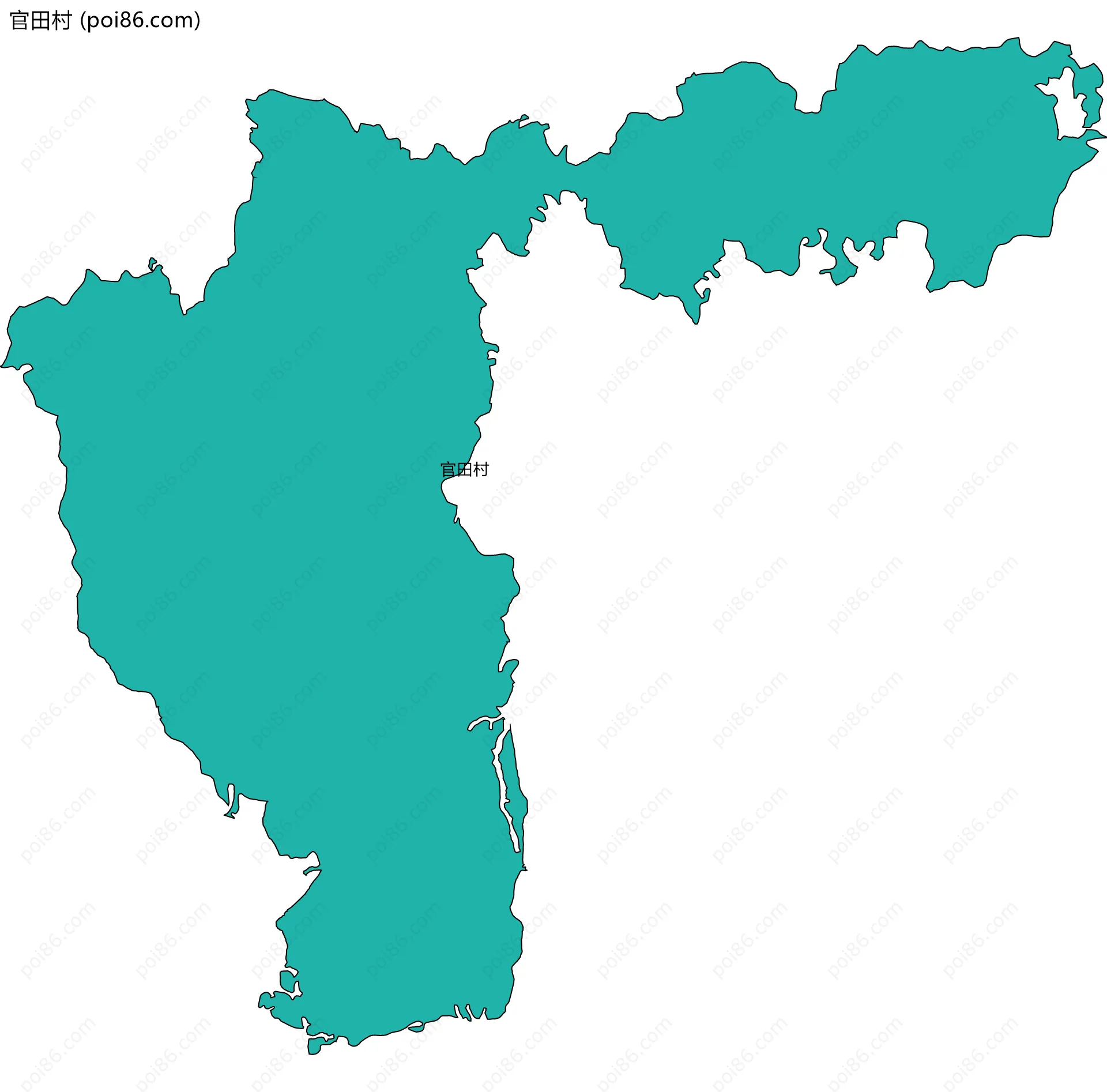 官田村边界地图