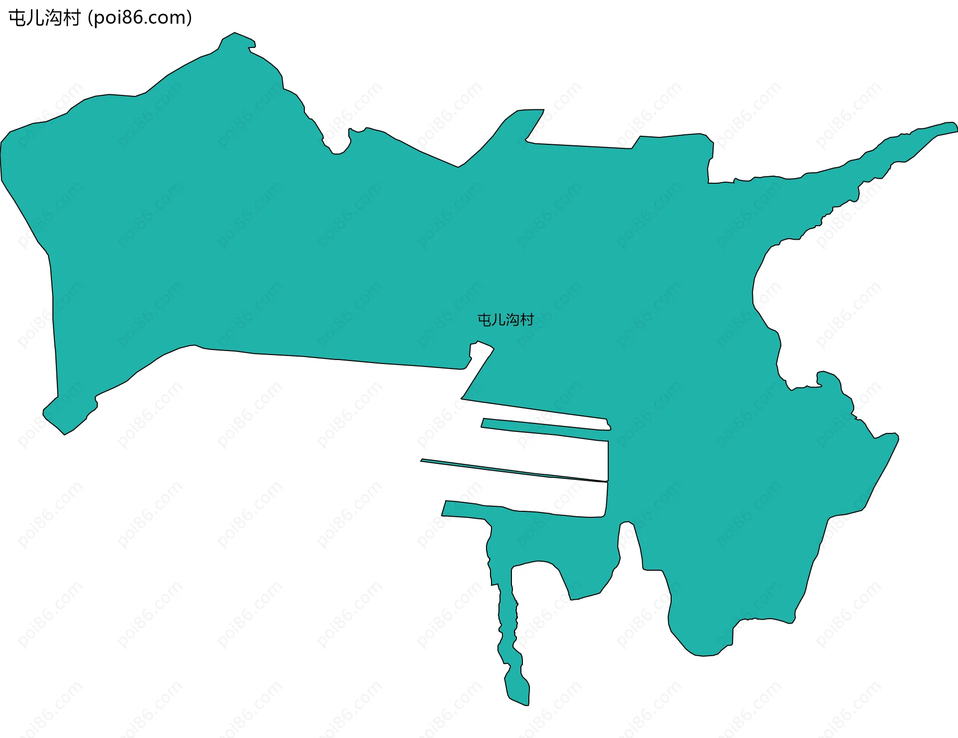 屯儿沟村边界地图