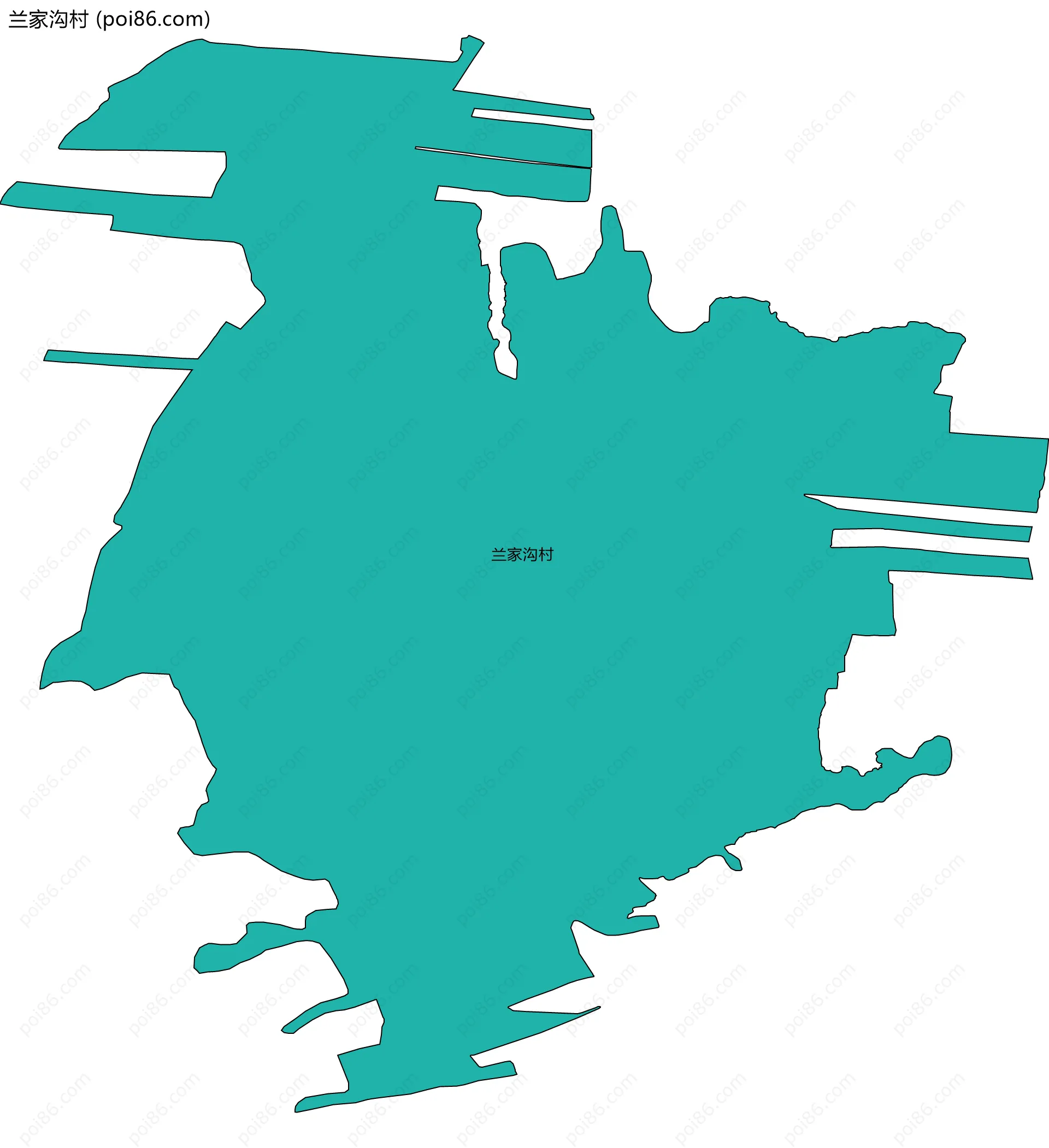 兰家沟村边界地图