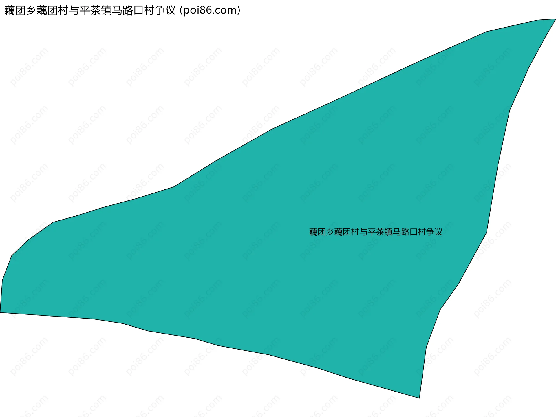 藕团乡藕团村与平茶镇马路口村争议边界地图