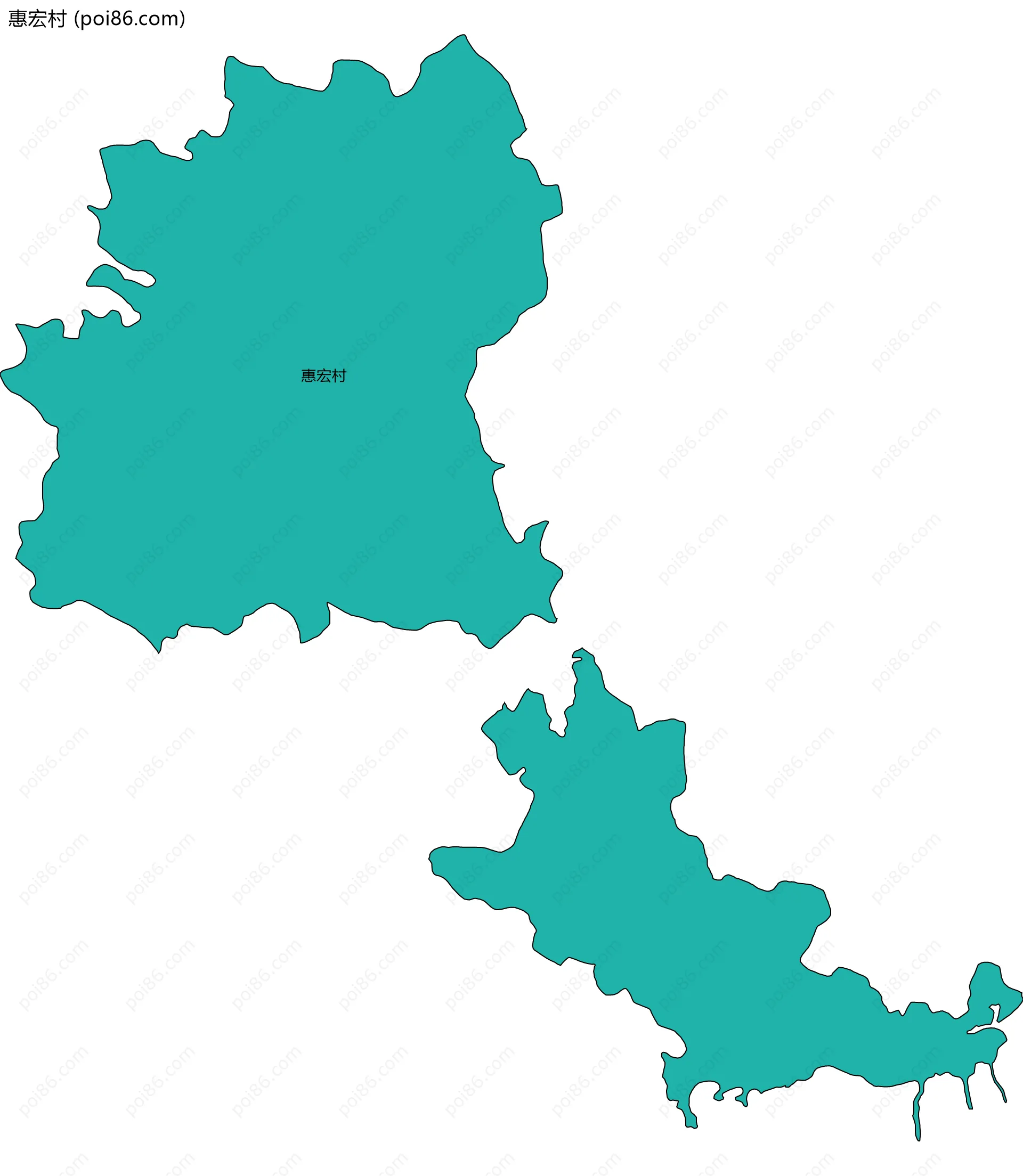 惠宏村边界地图