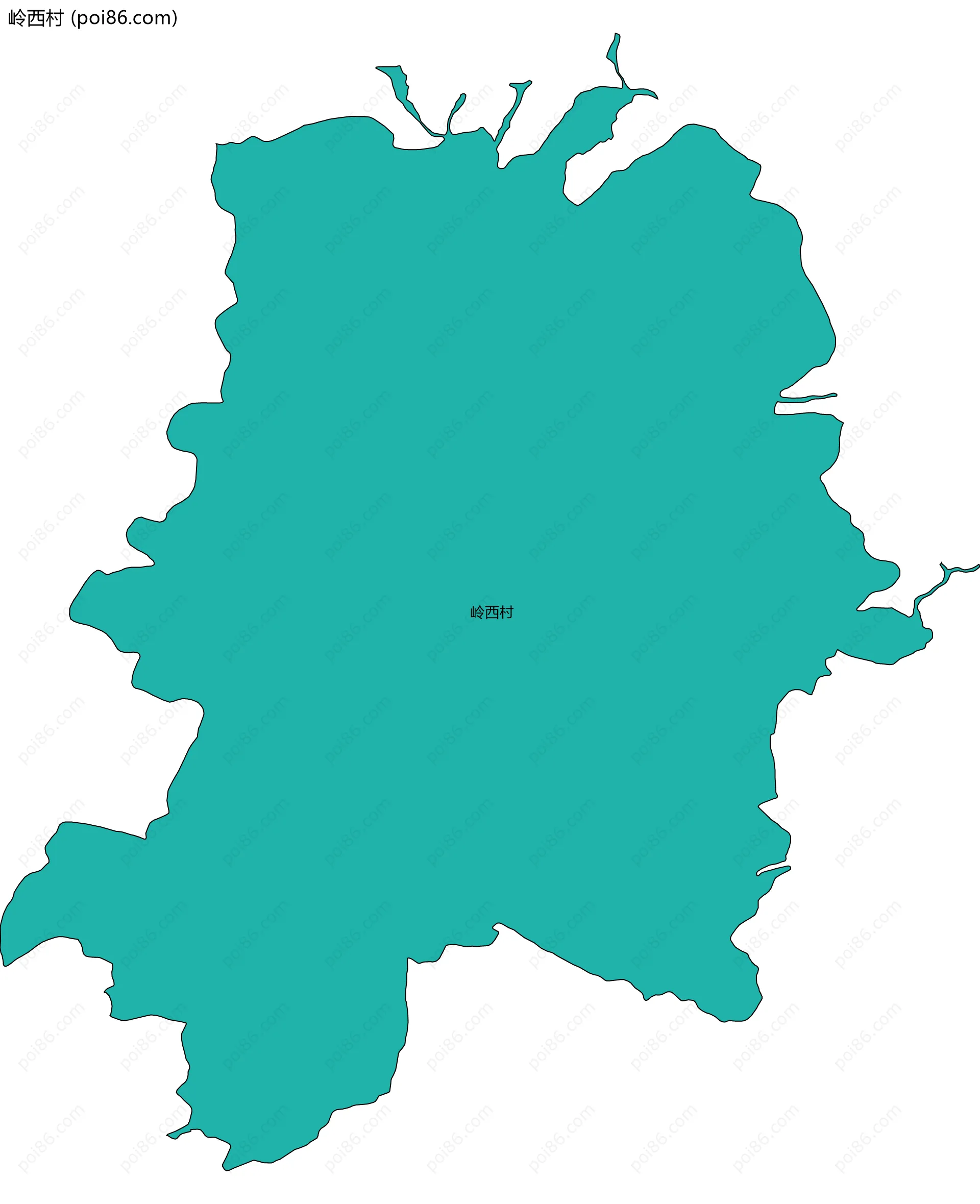岭西村边界地图