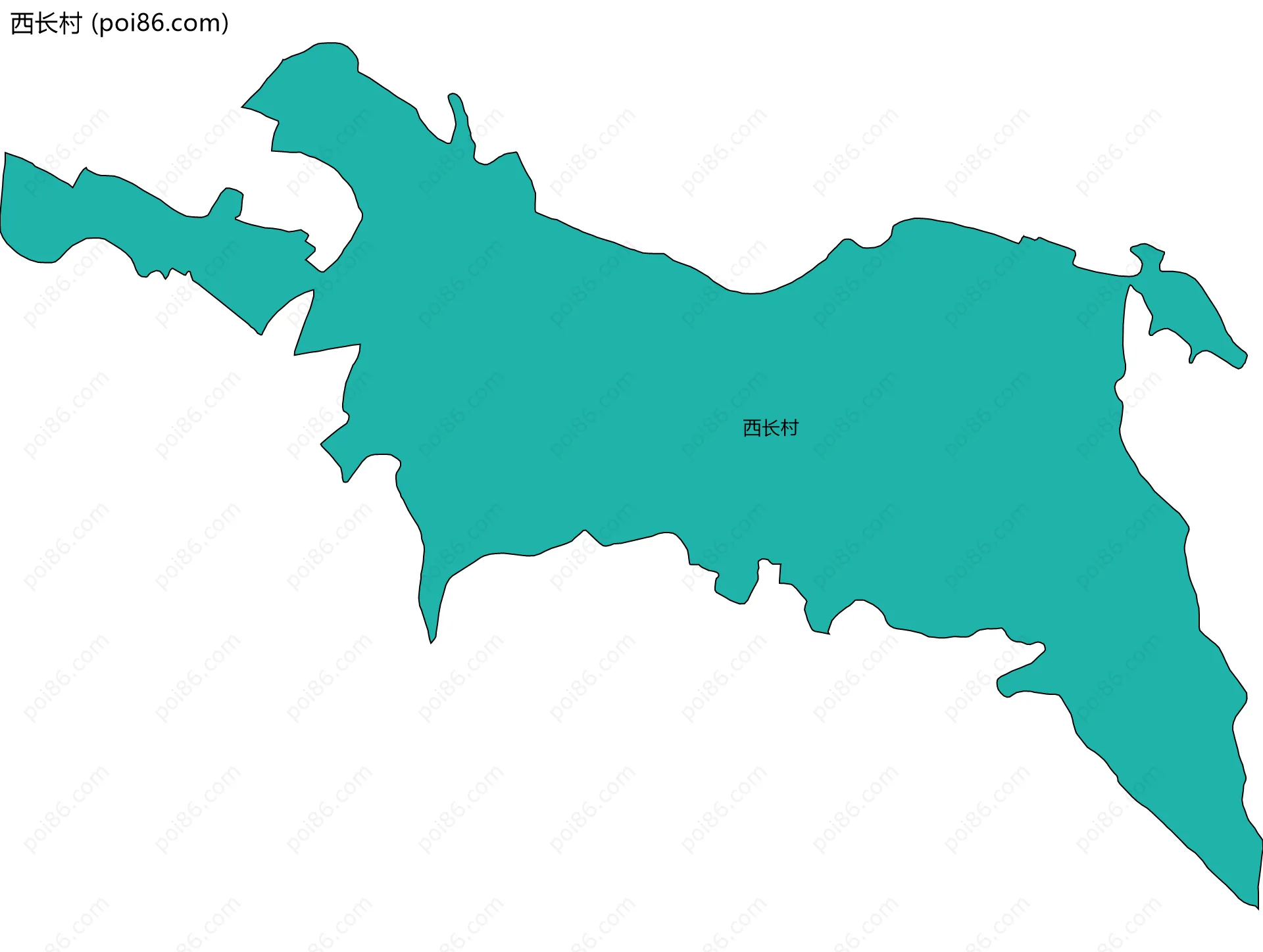 西长村边界地图