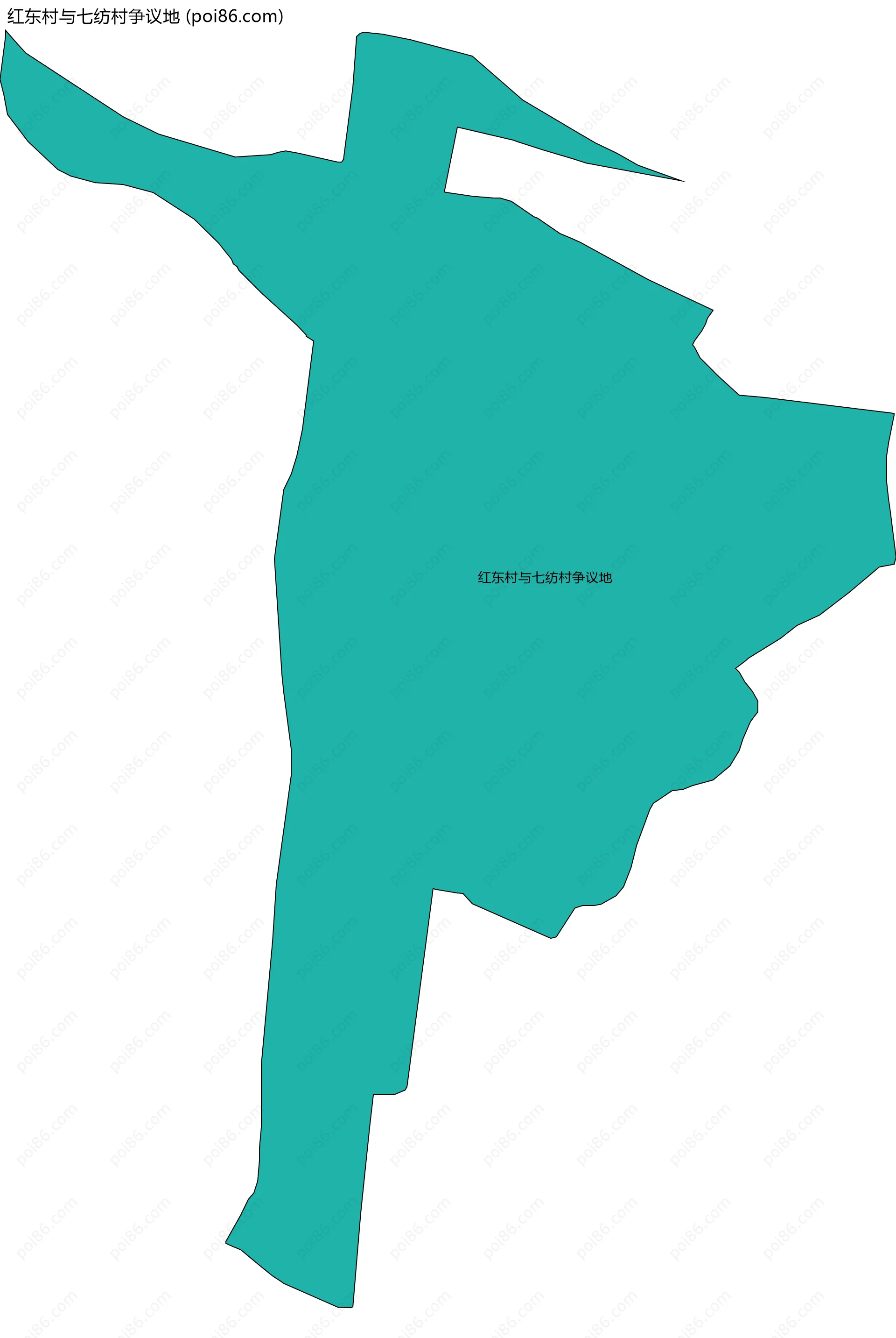 红东村与七纺村争议地边界地图