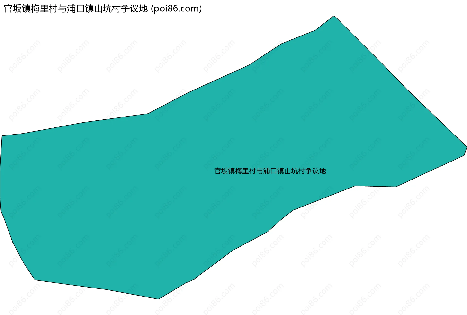官坂镇梅里村与浦口镇山坑村争议地边界地图