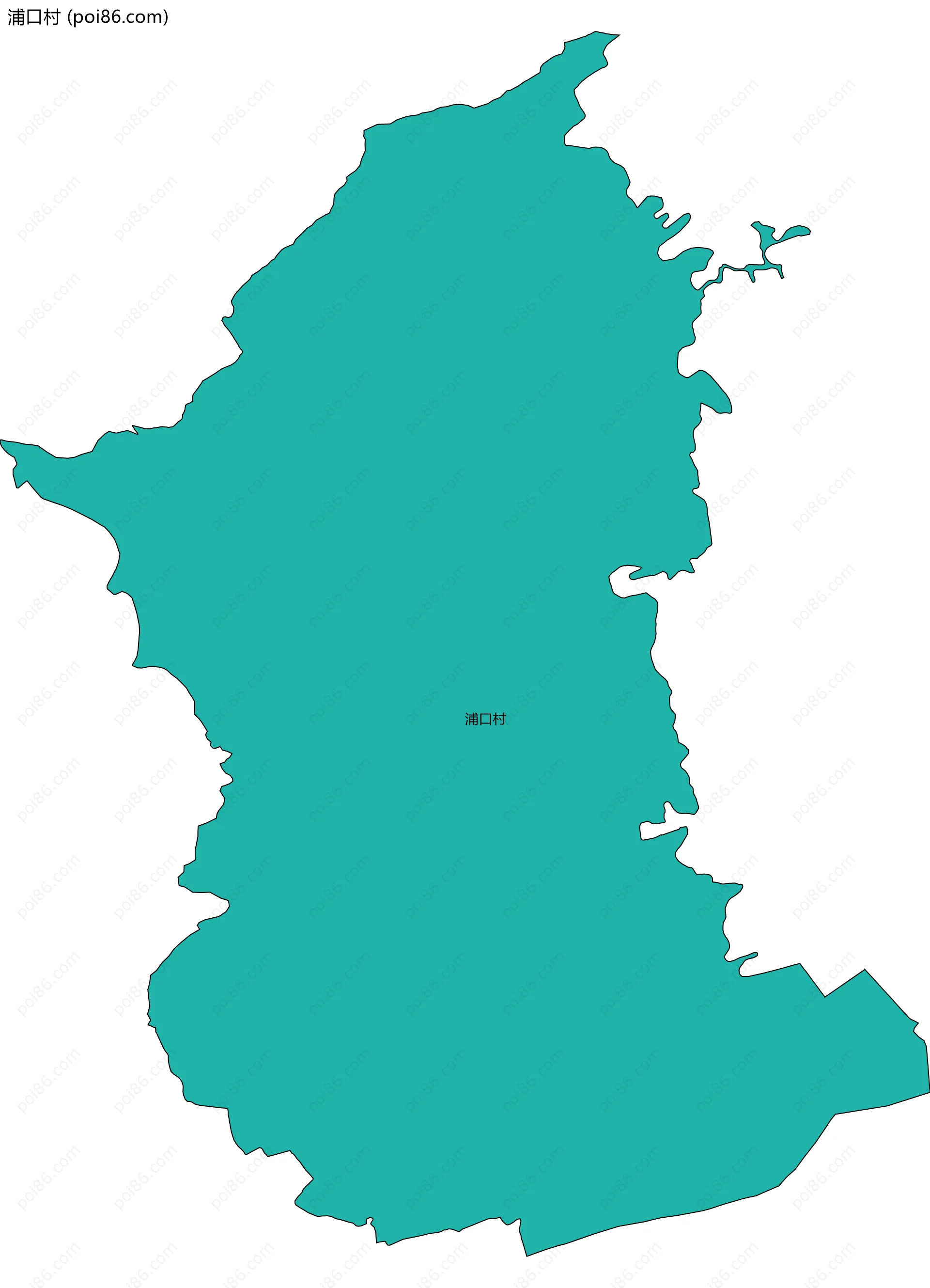 浦口村边界地图