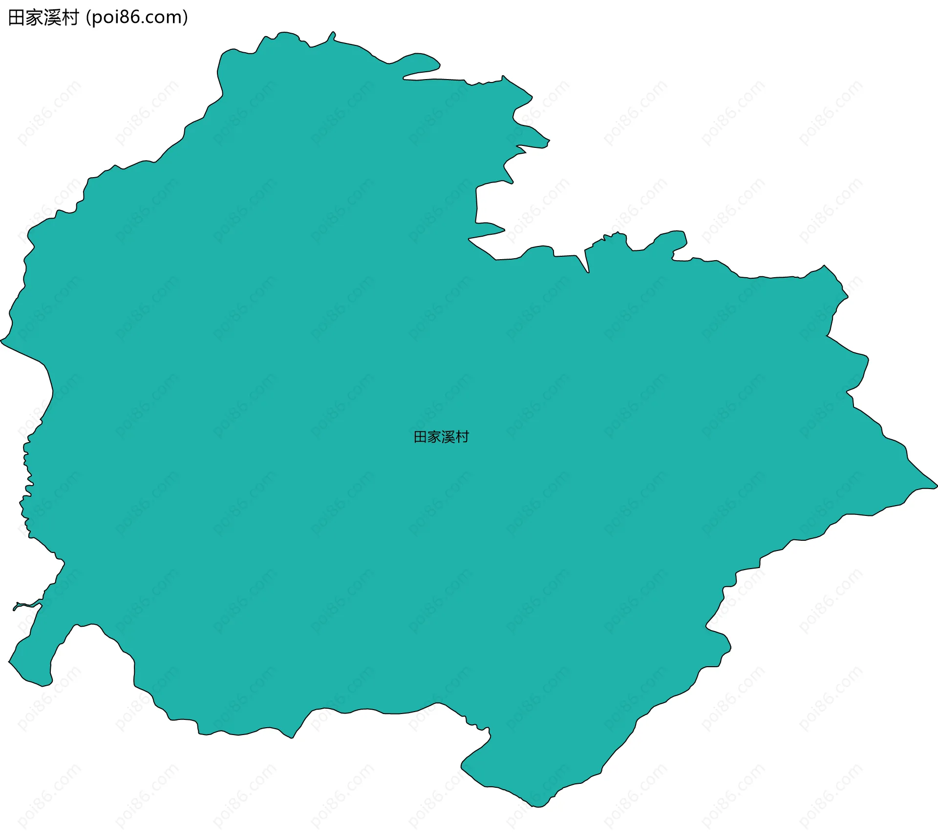 田家溪村边界地图